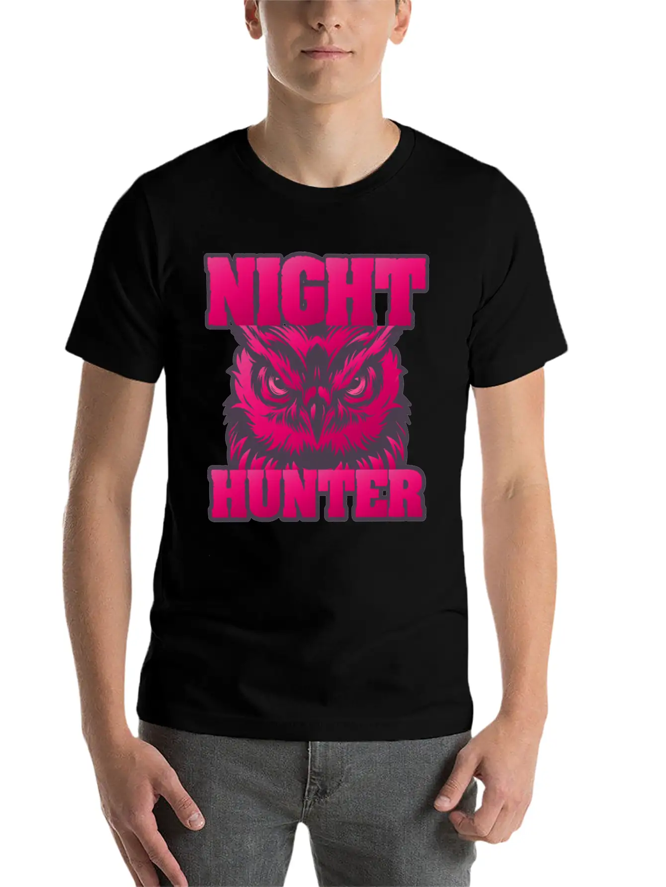 Owl Wisdom Nighthunter Unisex Short Sleeve Soft Cotton T-Shirt – Casual Everyday Wear