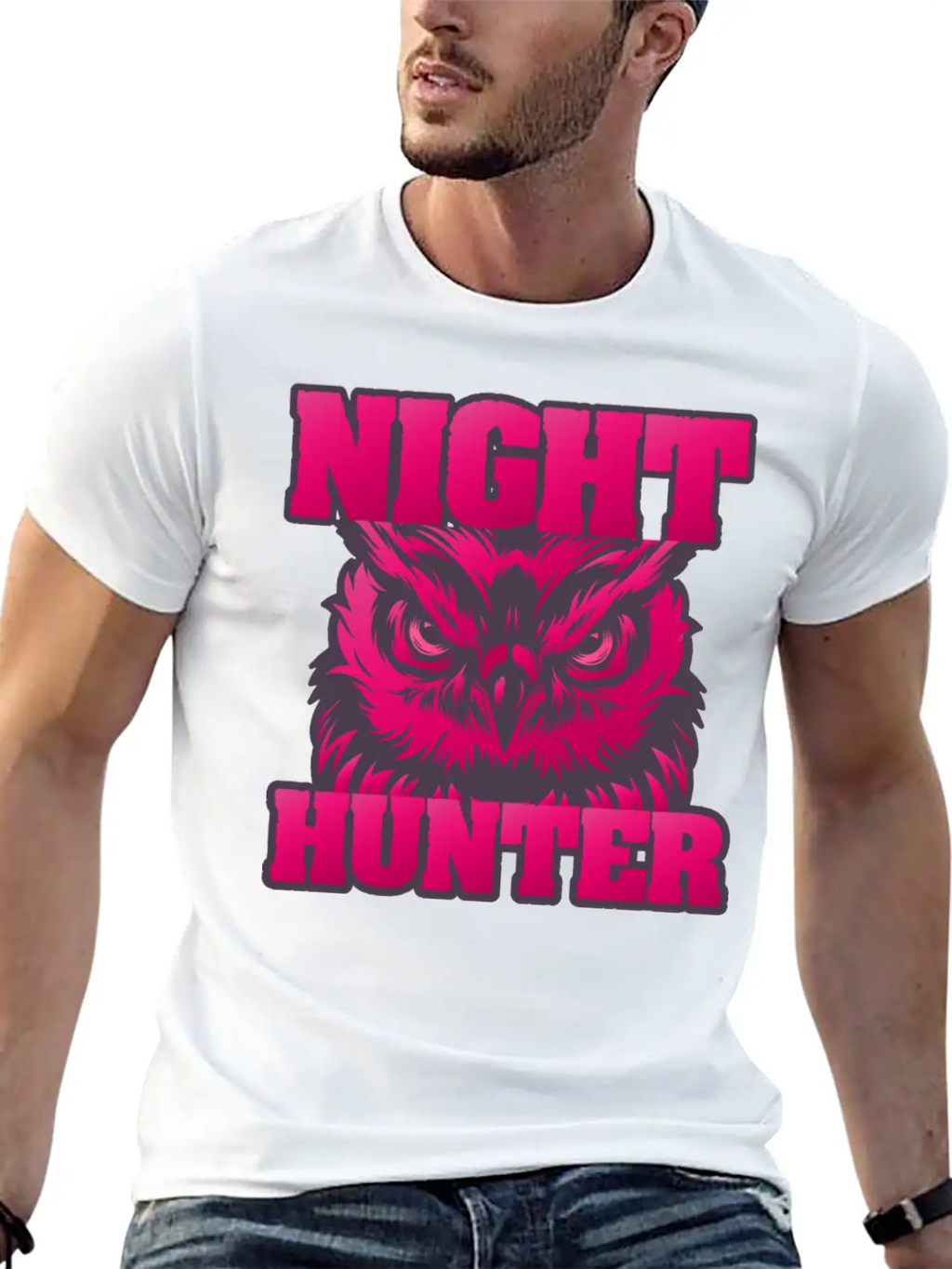 Owl Wisdom Nighthunter Unisex Short Sleeve Soft Cotton T-Shirt – Casual Everyday Wear