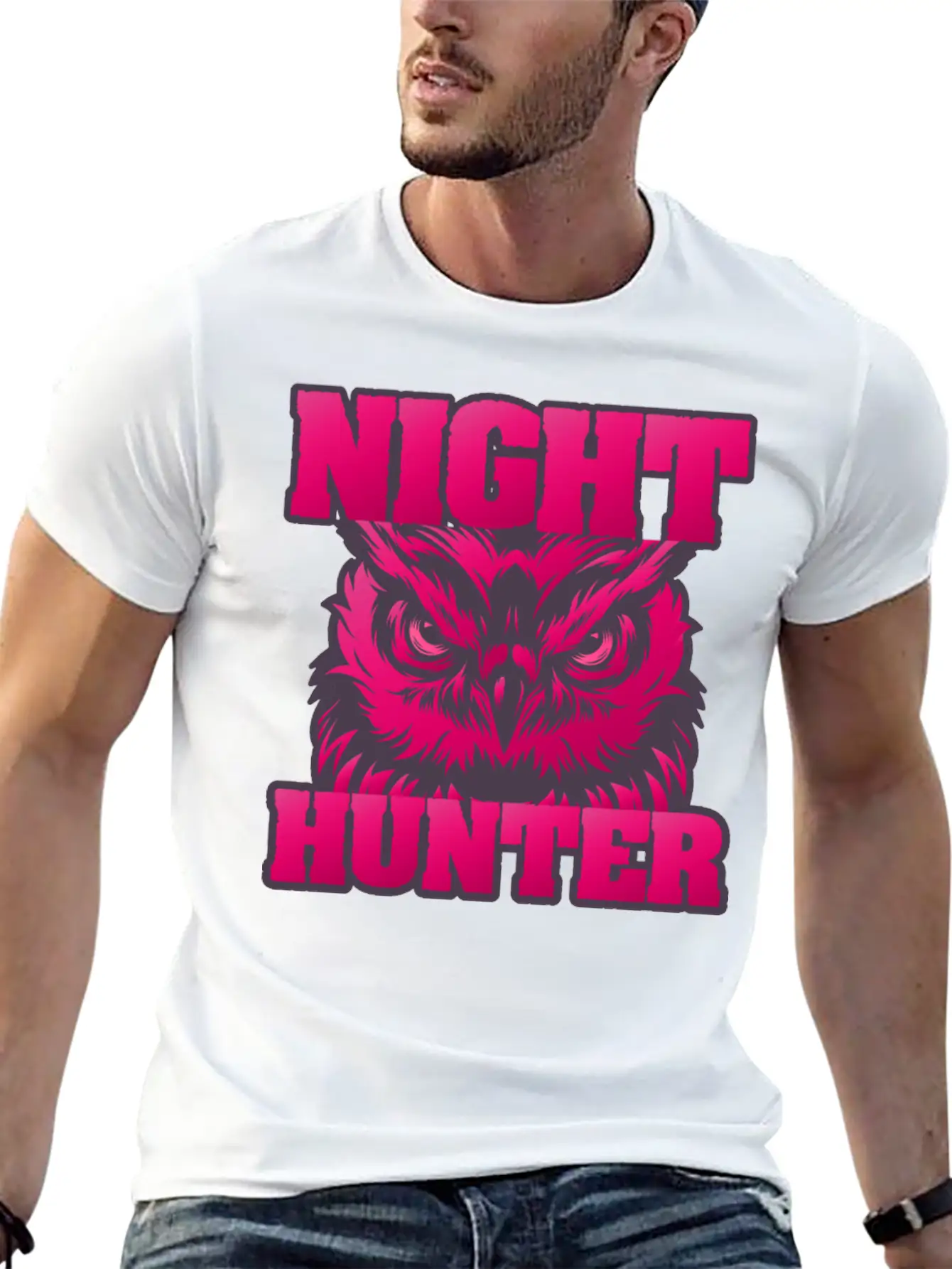 Owl Wisdom Nighthunter Unisex Short Sleeve Soft Cotton T-Shirt – Casual Everyday Wear