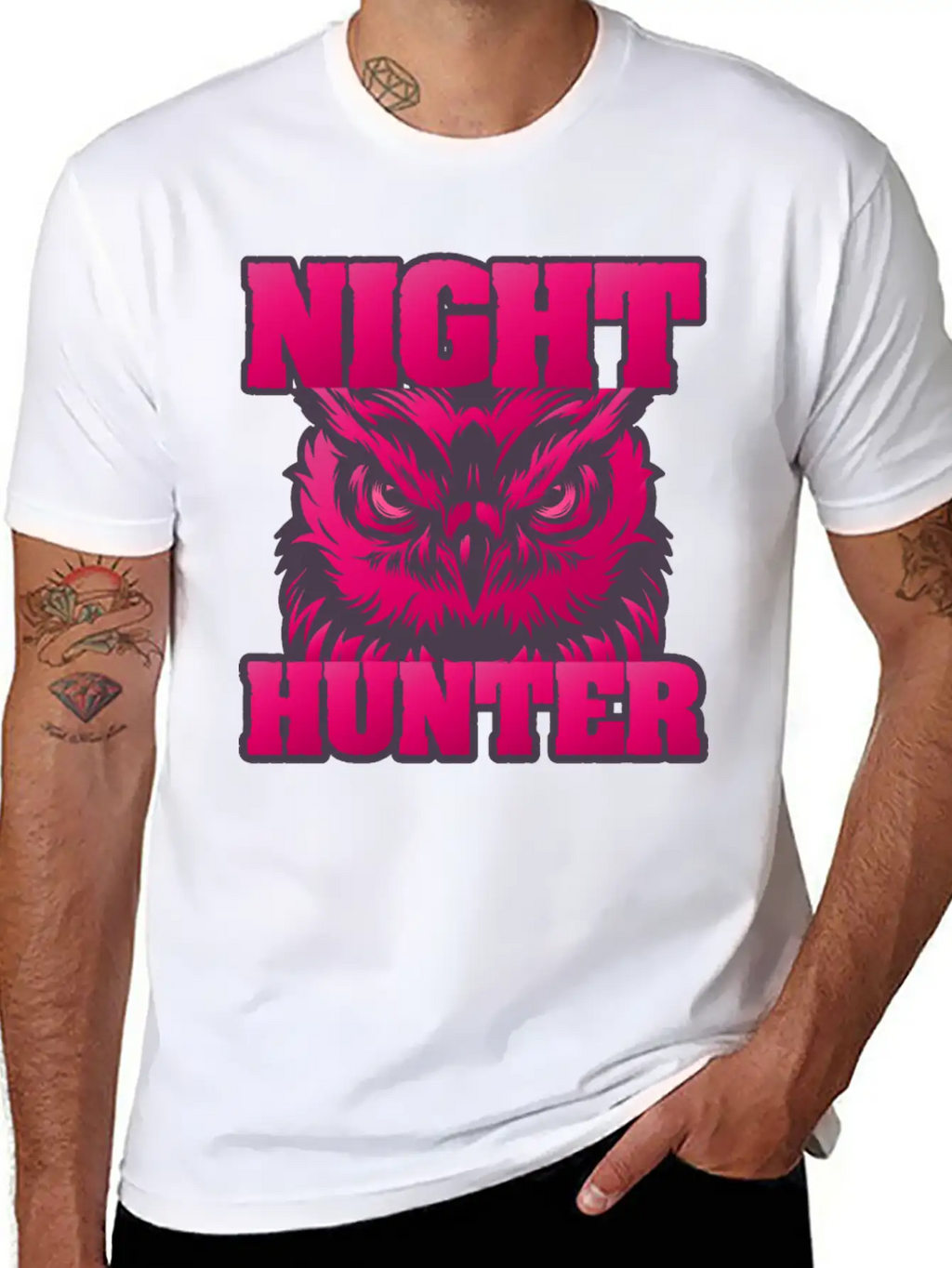 Owl Wisdom Nighthunter Unisex Short Sleeve Soft Cotton T-Shirt – Casual Everyday Wear