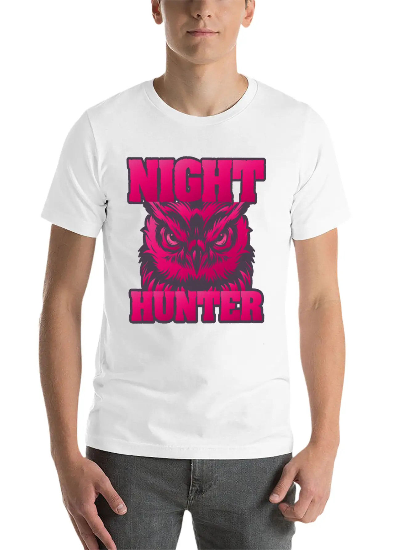 Owl Wisdom Nighthunter Unisex Short Sleeve Soft Cotton T-Shirt – Casual Everyday Wear