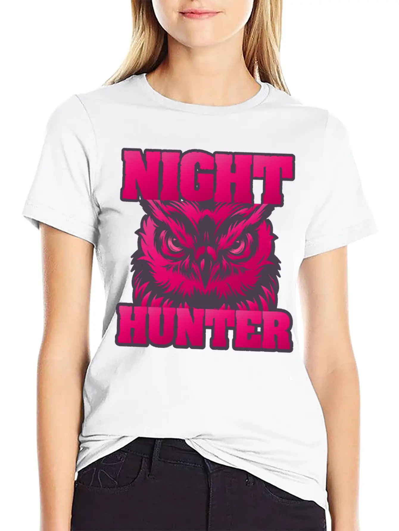 Owl Wisdom Nighthunter Unisex Short Sleeve Soft Cotton T-Shirt – Casual Everyday Wear