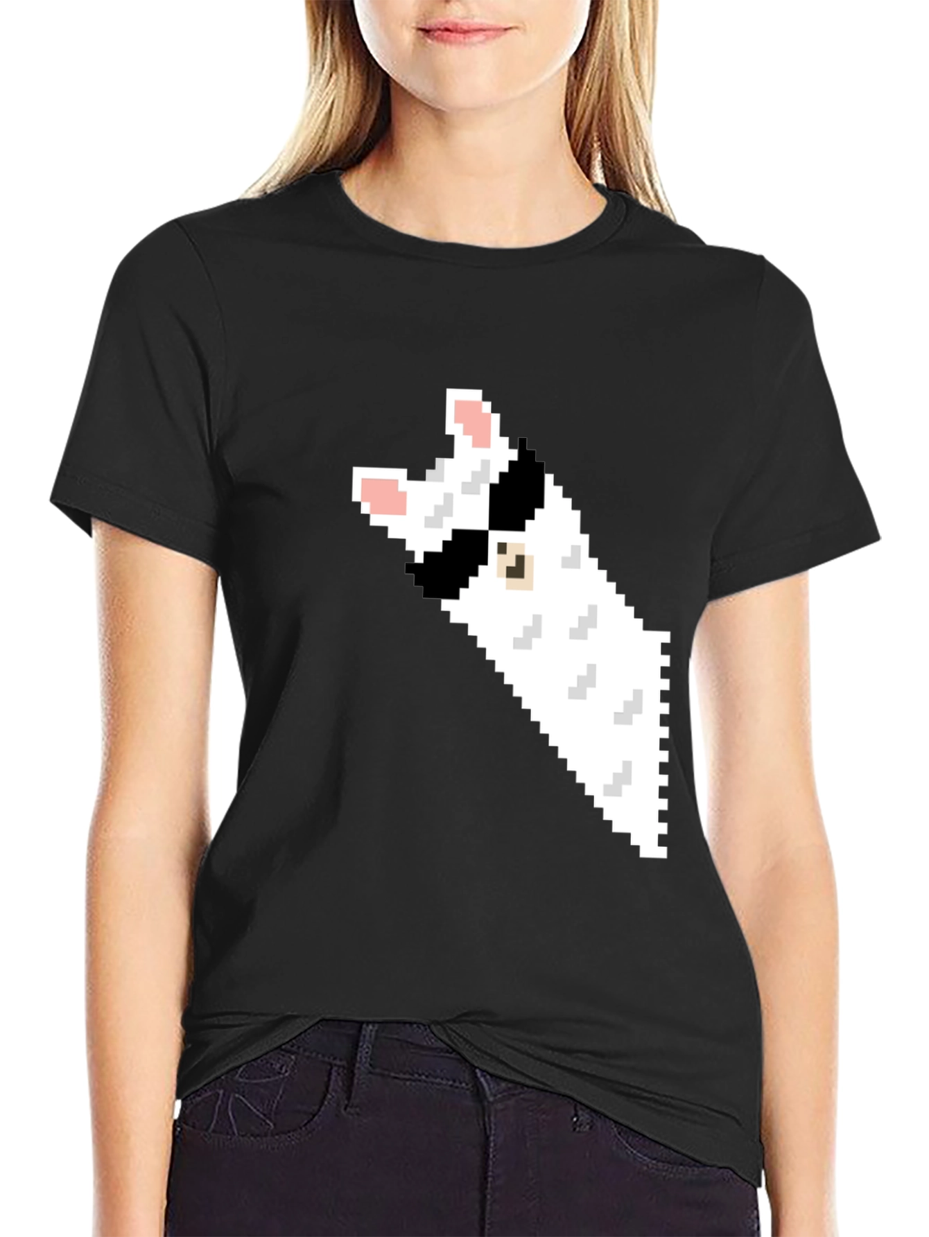 Pixel Cat Black T-Shirt - Gamer Style