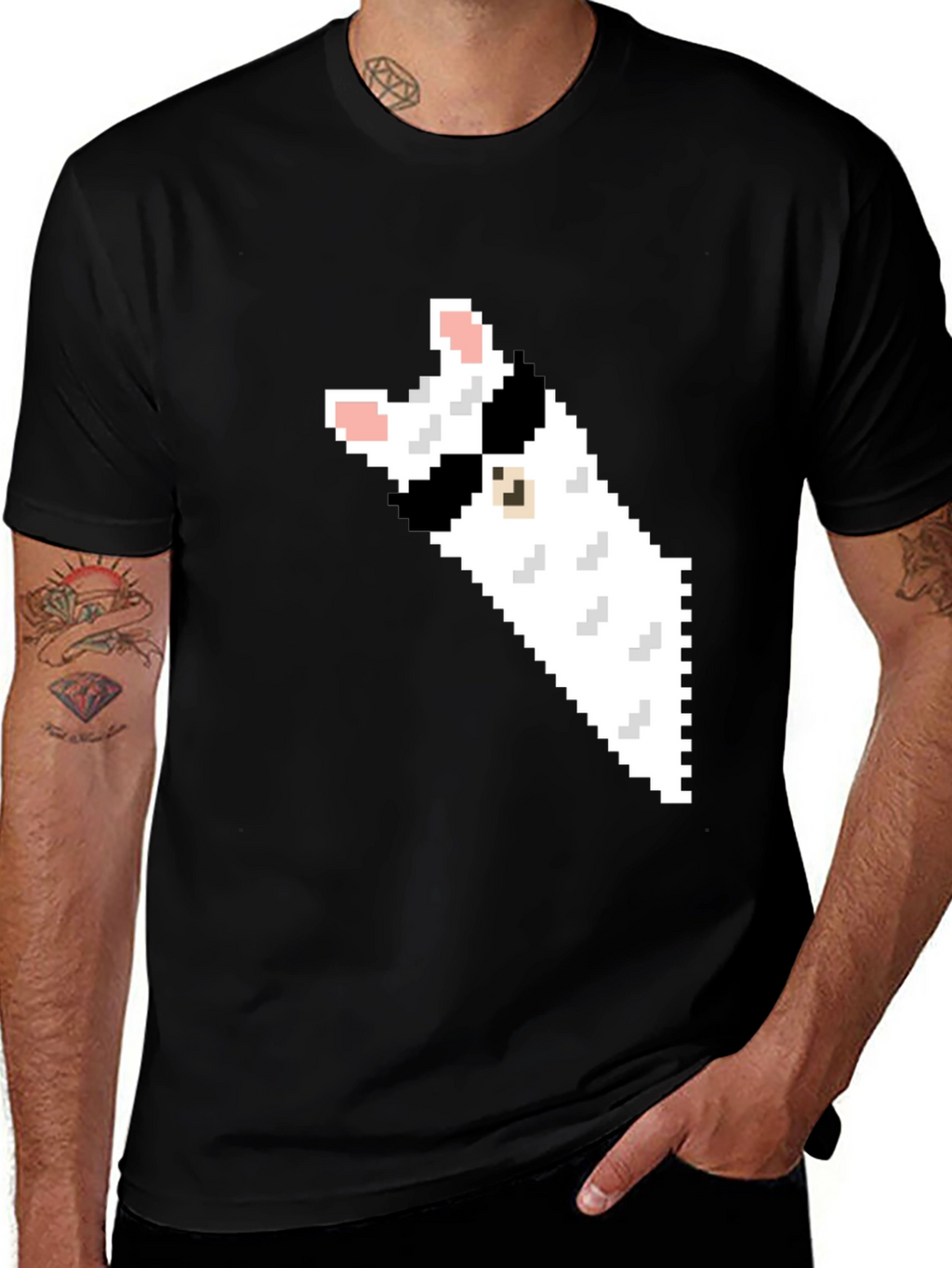 Pixel Cat Black T-Shirt - Gamer Style