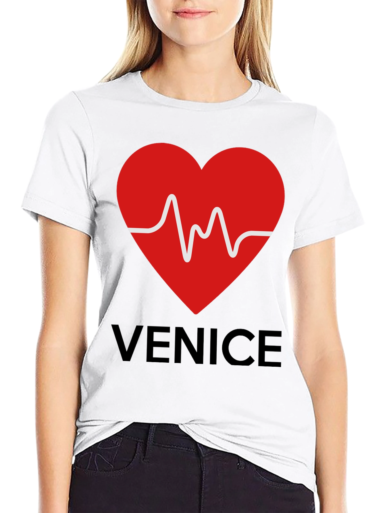 Venice Heartbeat Graphic Tee - Trendy Casual Style