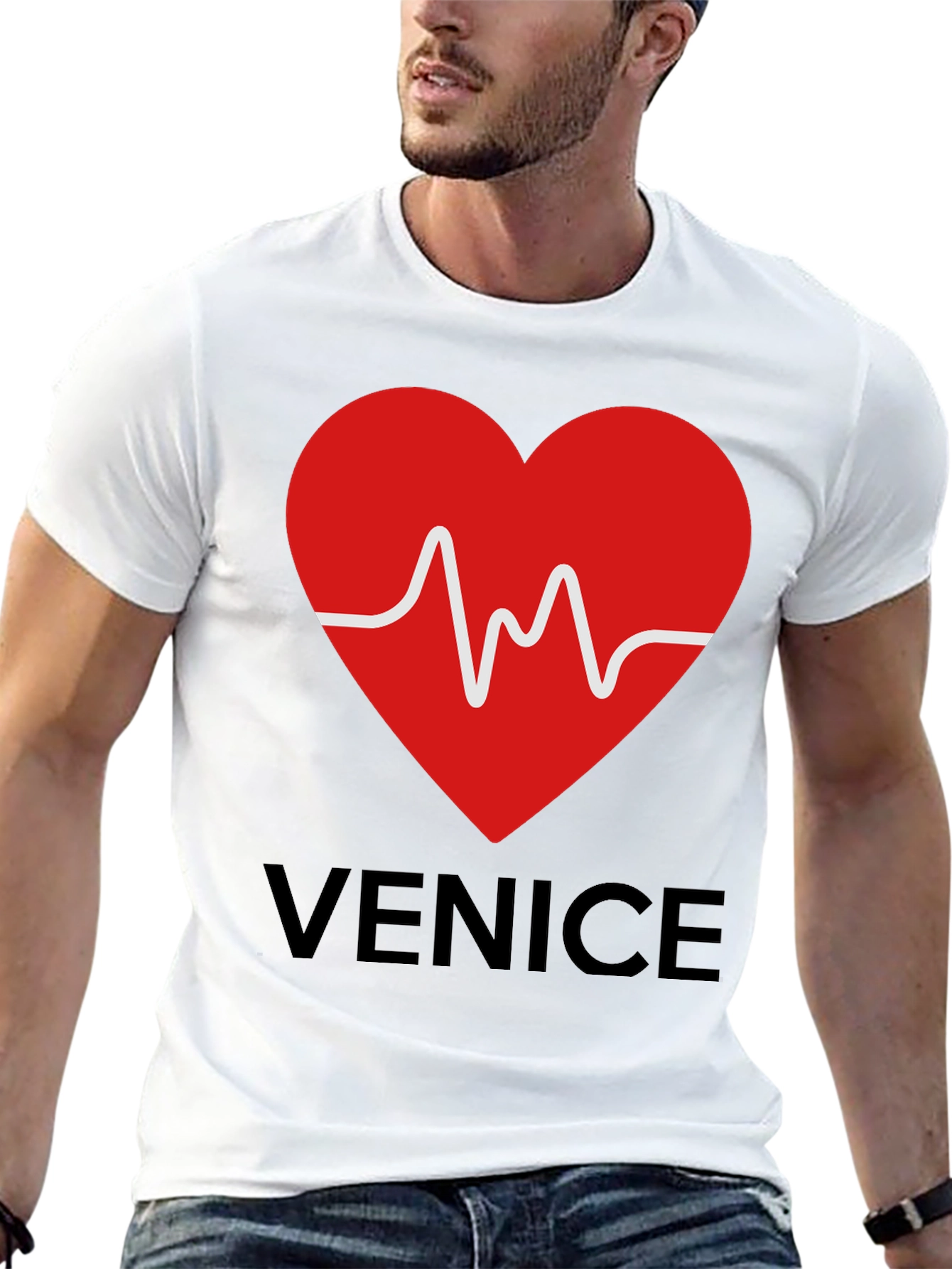 Venice Heartbeat Graphic Tee - Trendy Casual Style