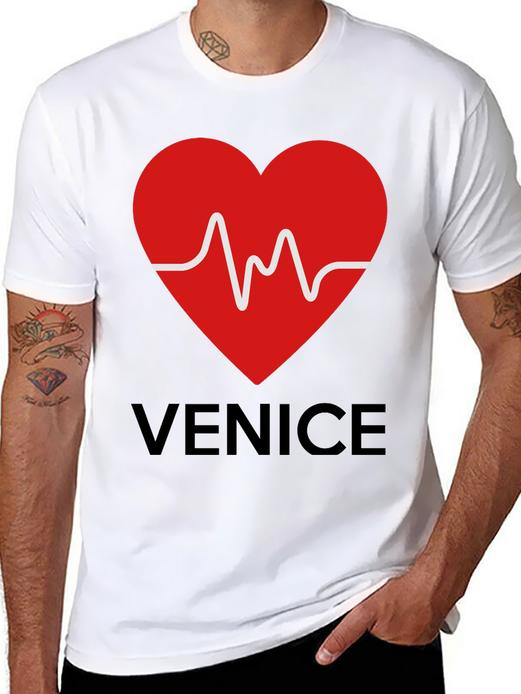 Venice Heartbeat Graphic Tee - Trendy Casual Style