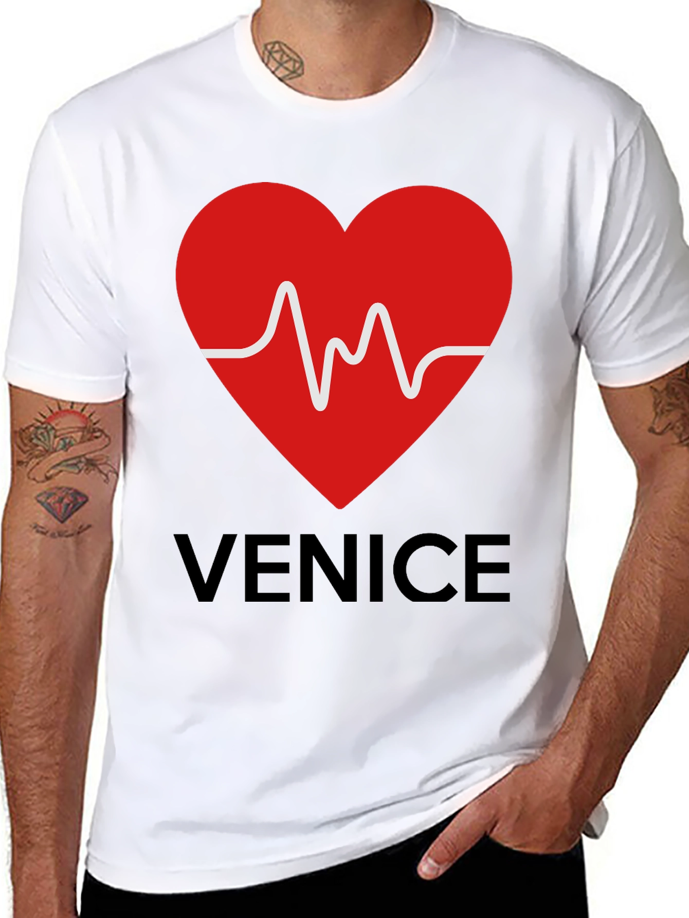 Venice Heartbeat Graphic Tee - Trendy Casual Style