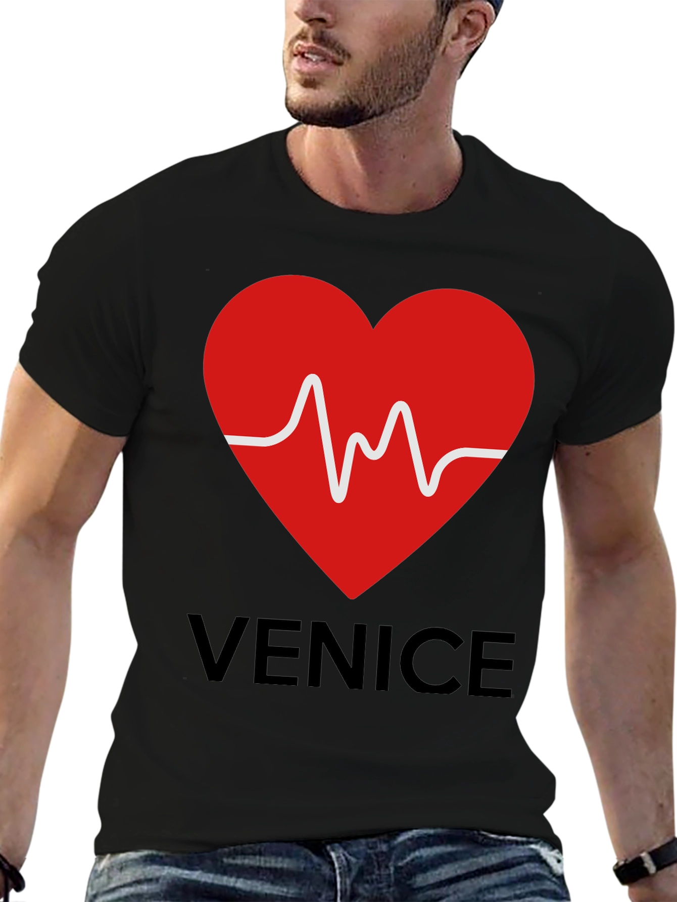 Venice Heartbeat Graphic Tee - Trendy Casual Style