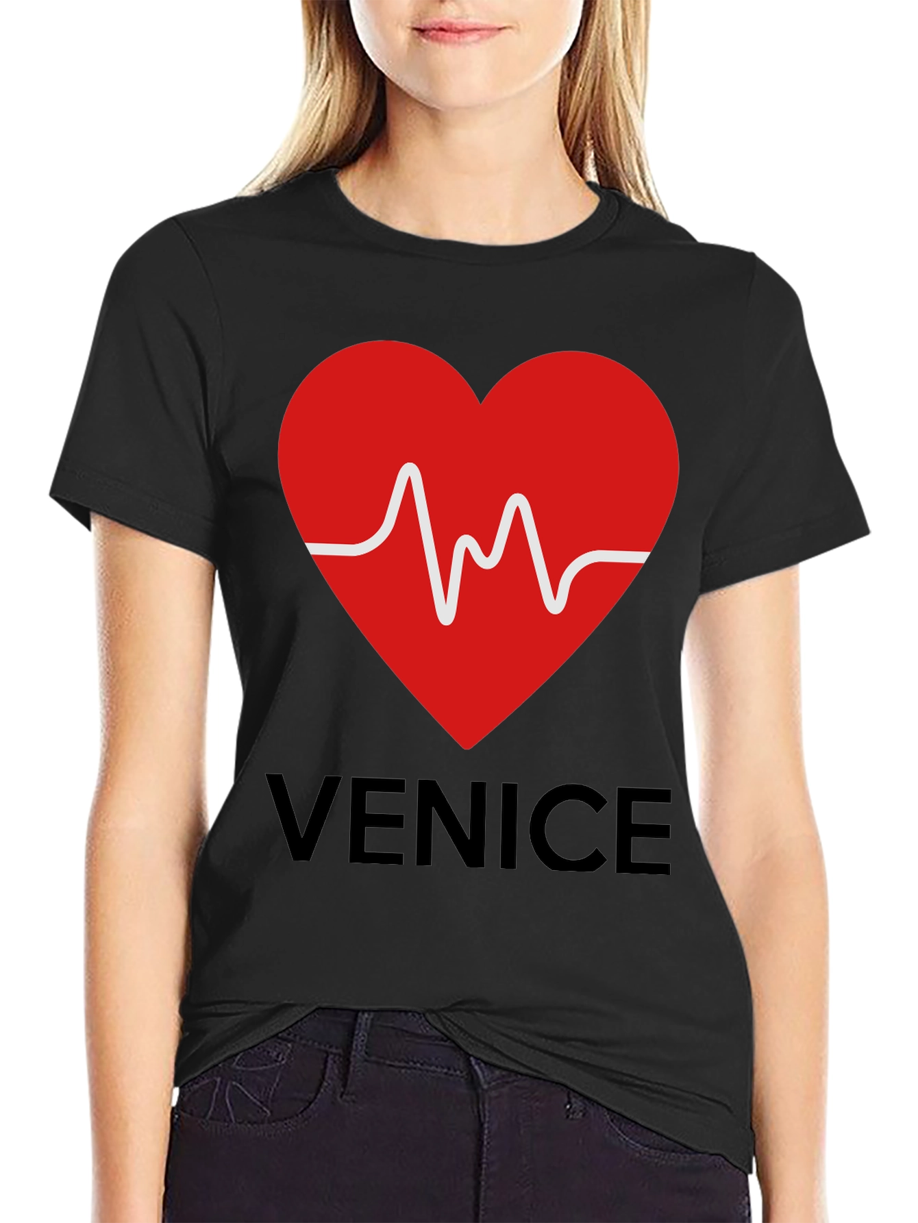 Venice Heartbeat Graphic Tee - Trendy Casual Style