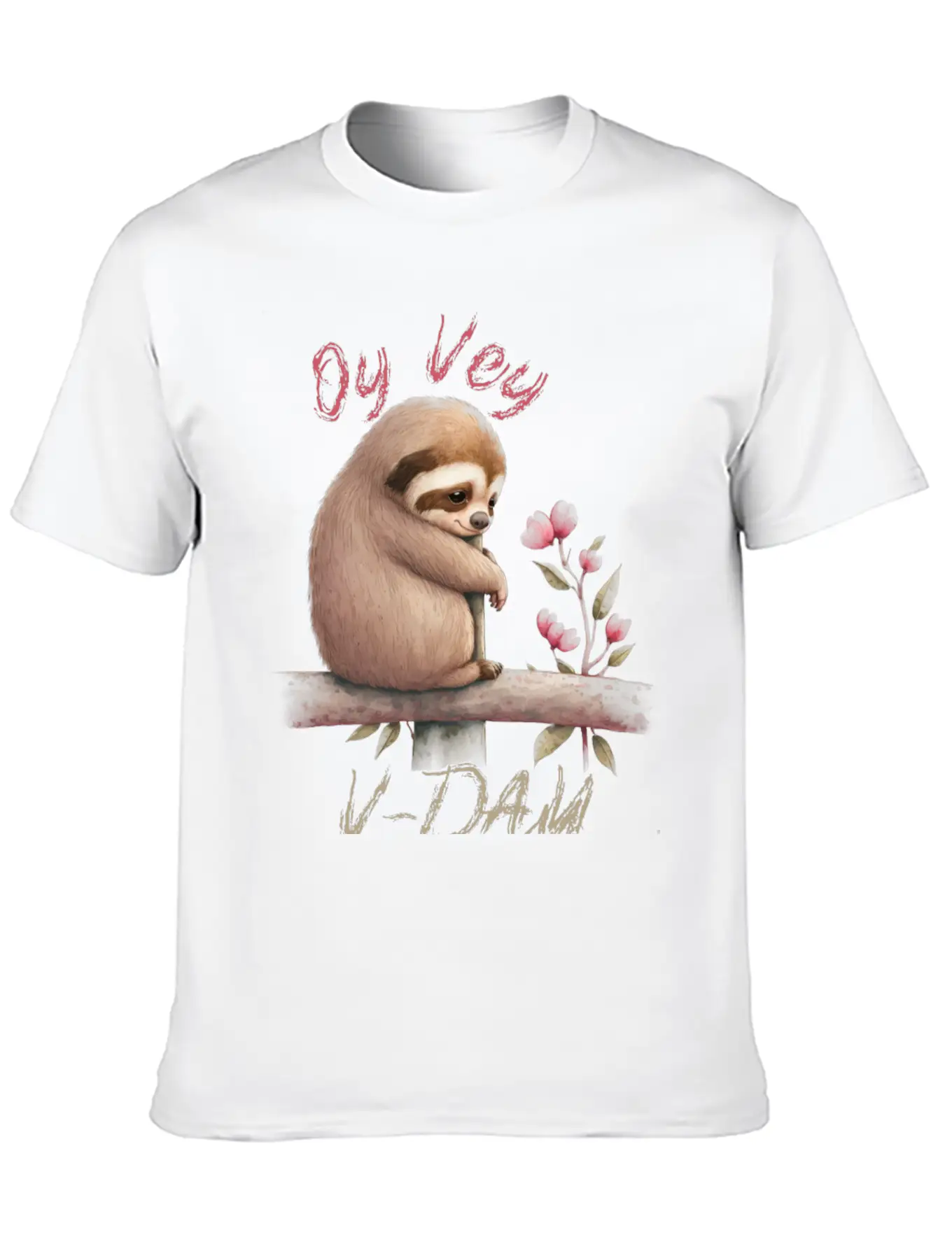 Oy Vey V-day Sloth Unisex Casual T-Shirt – Clean Design For Daily Comfort