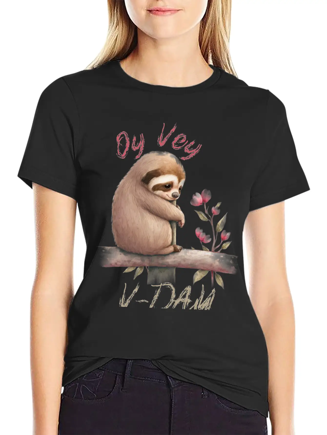 Oy Vey V-day Sloth Unisex Casual T-Shirt – Clean Design For Daily Comfort
