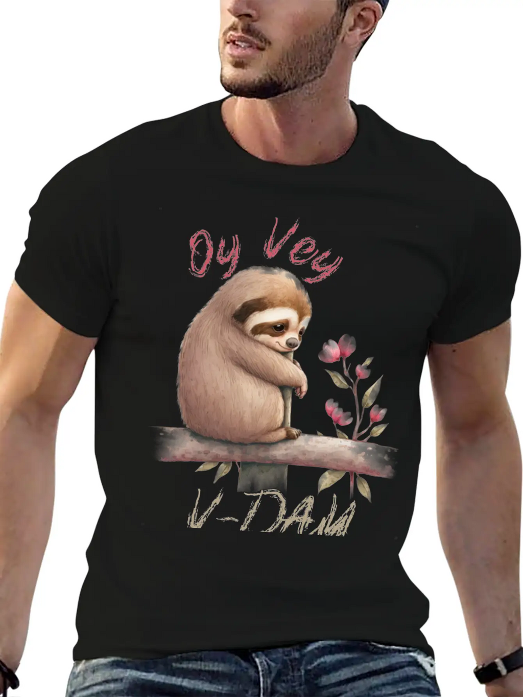 Oy Vey V-day Sloth Unisex Casual T-Shirt – Clean Design For Daily Comfort
