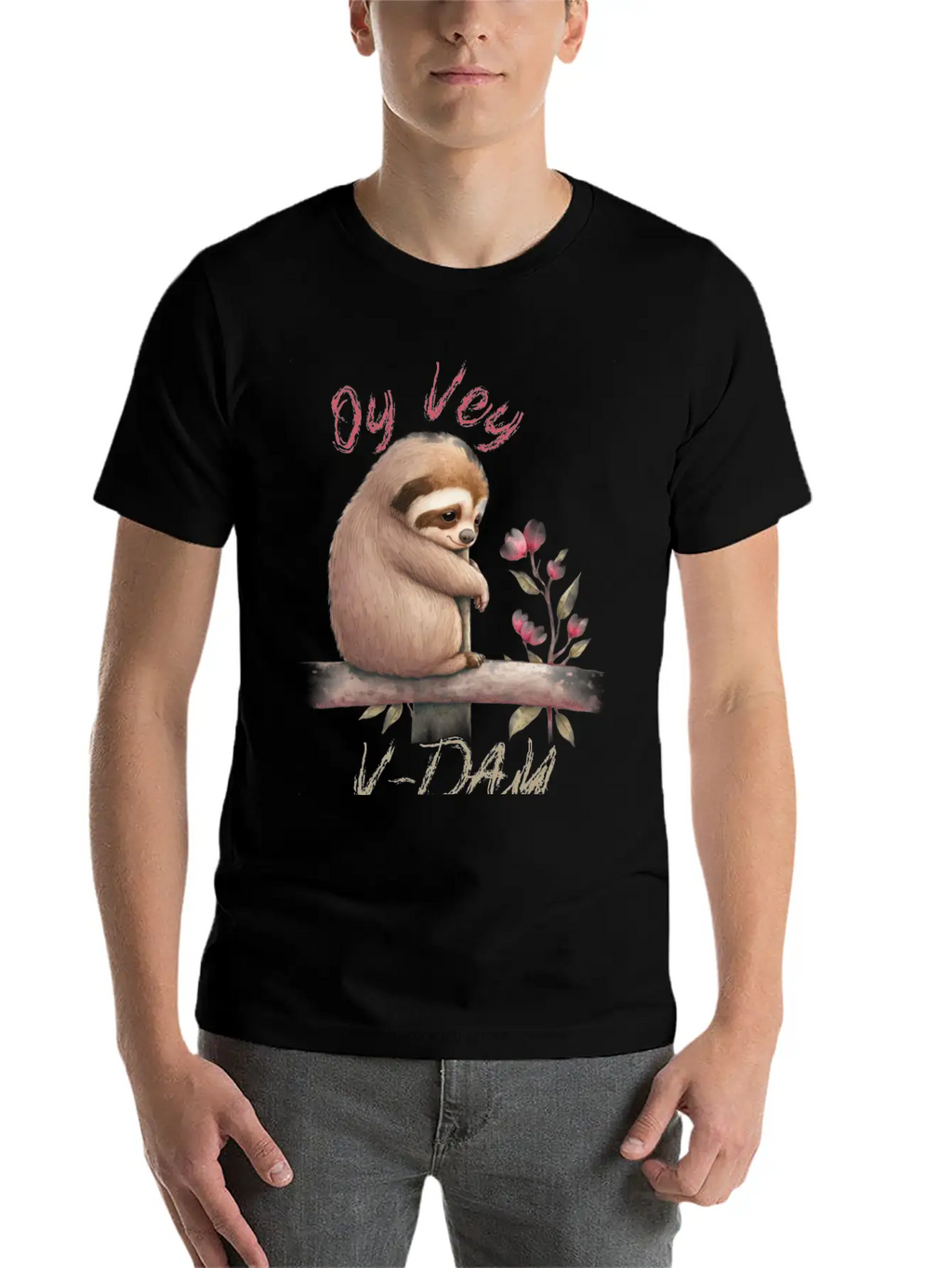 Oy Vey V-day Sloth Unisex Casual T-Shirt – Clean Design For Daily Comfort