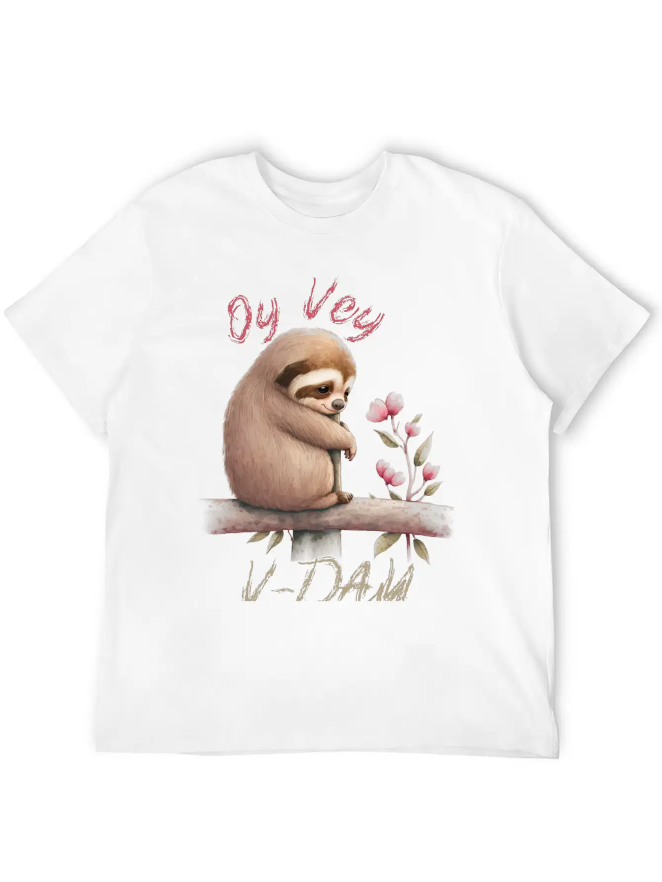 Oy Vey V-day Sloth Unisex Casual T-Shirt – Clean Design For Daily Comfort
