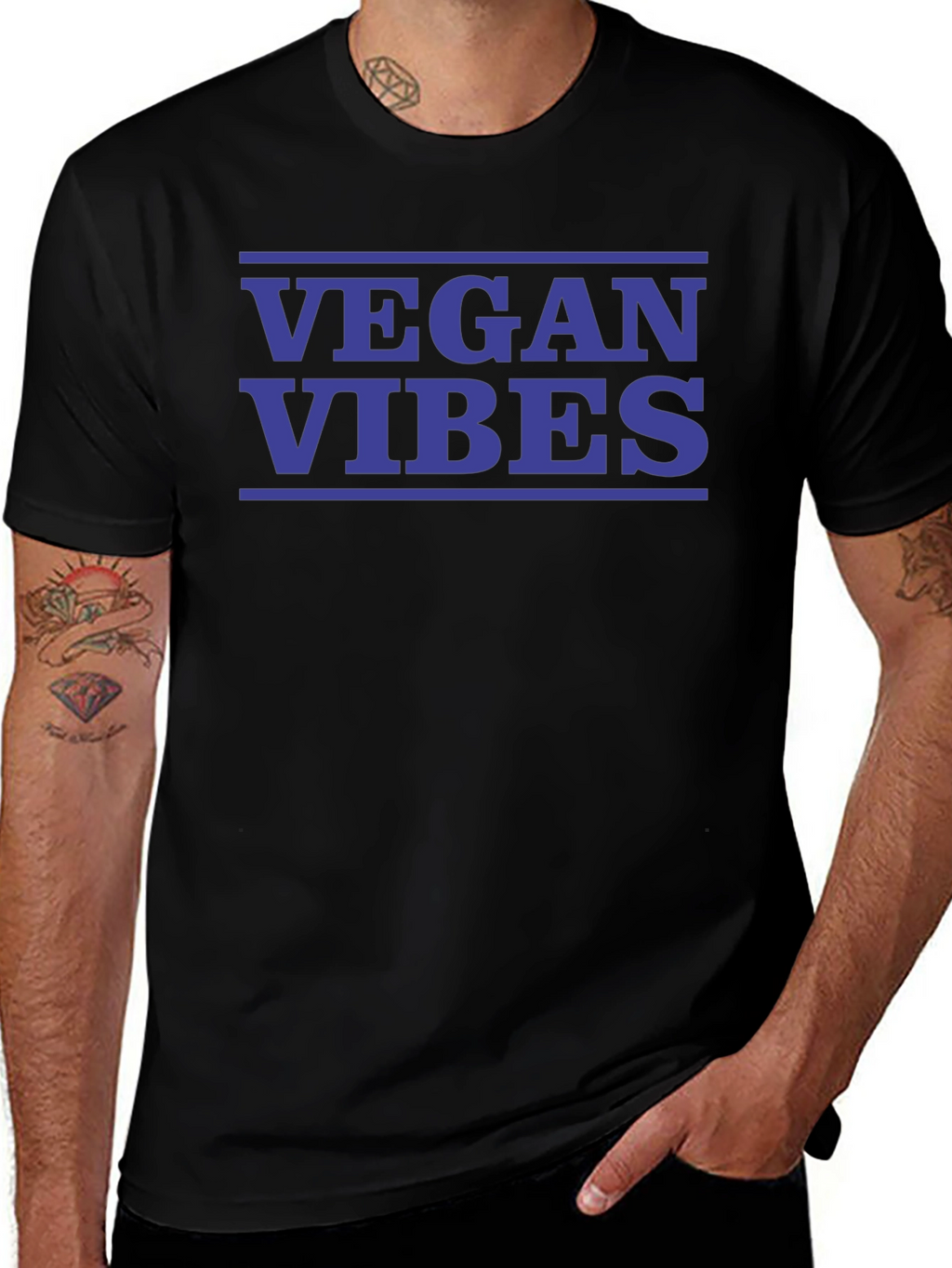 Vegan Vibes Black Graphic T-Shirt