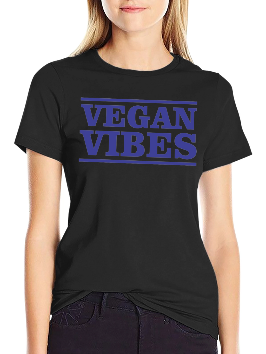 Vegan Vibes Black Graphic T-Shirt