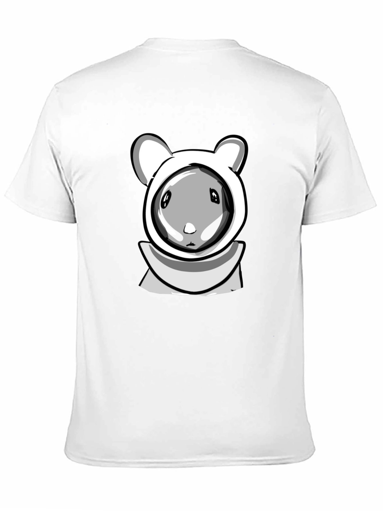 Cartoon Hamster Hooded Black T-Shirt