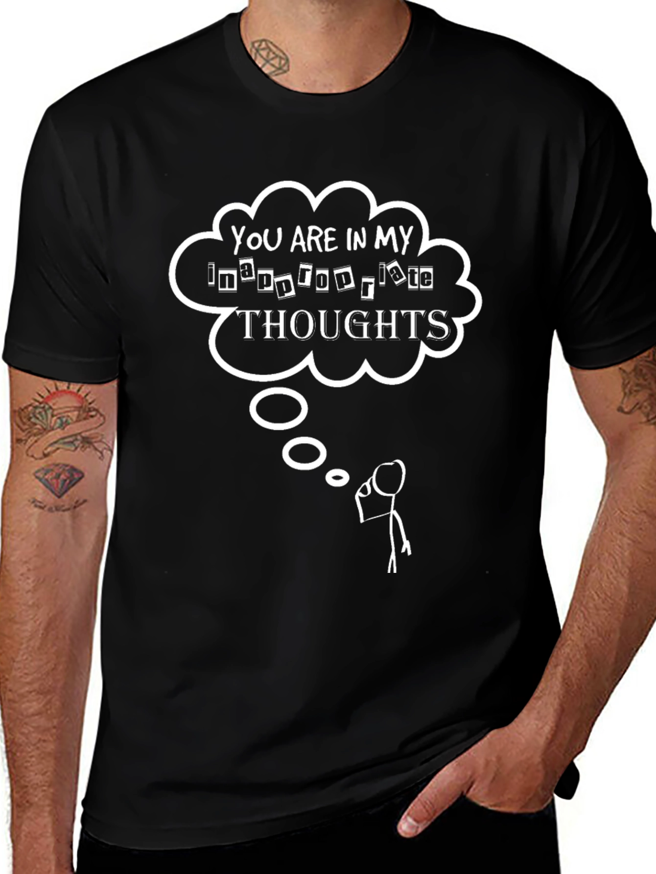 Inappropriate Thoughts Graphic T-Shirt Funny Tee