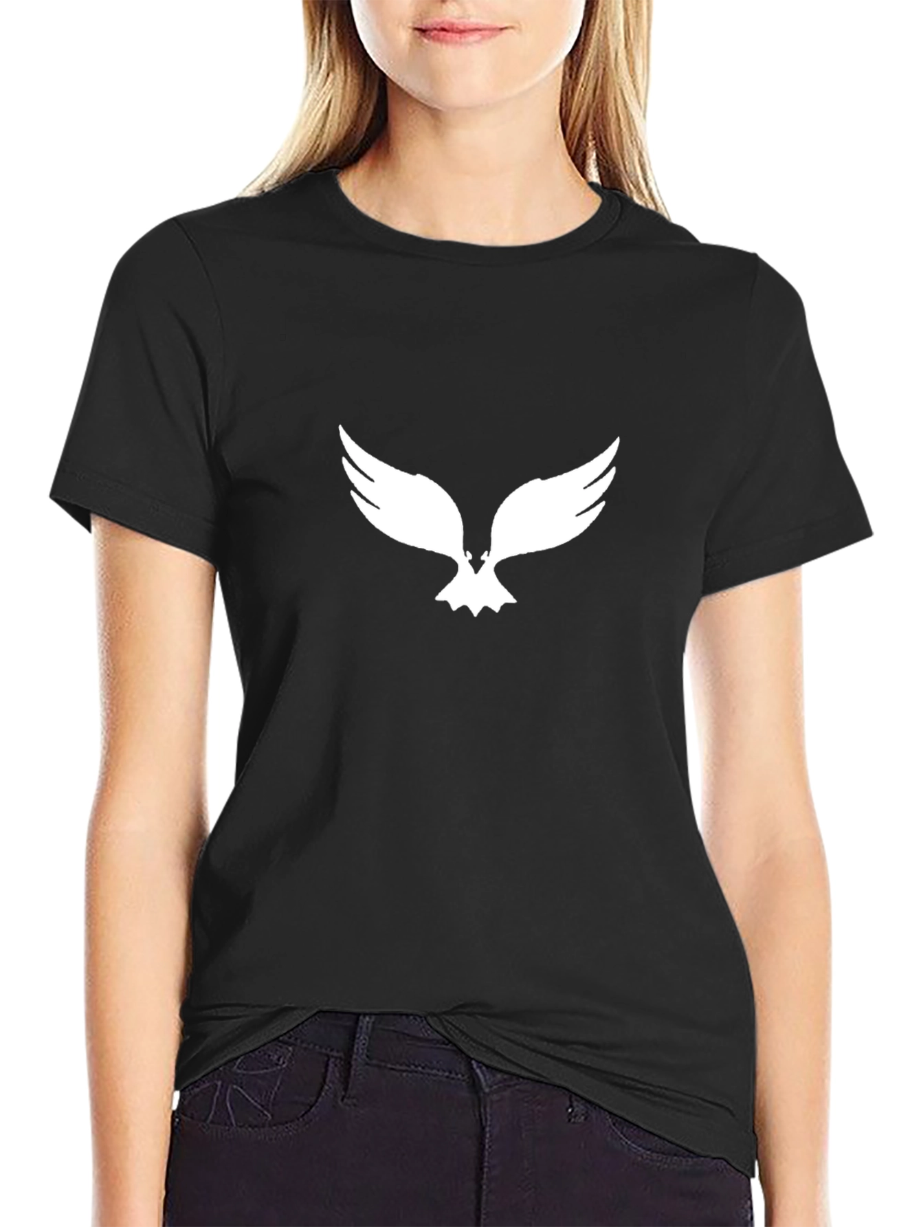 Black T-Shirt with Eagle Graphic
