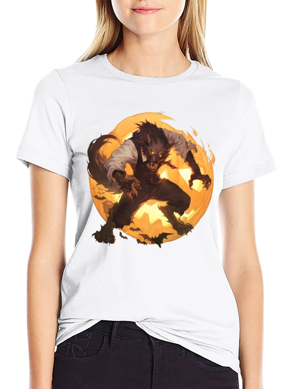 Werewolf Moon Graphic T-Shirt - Halloween Ready