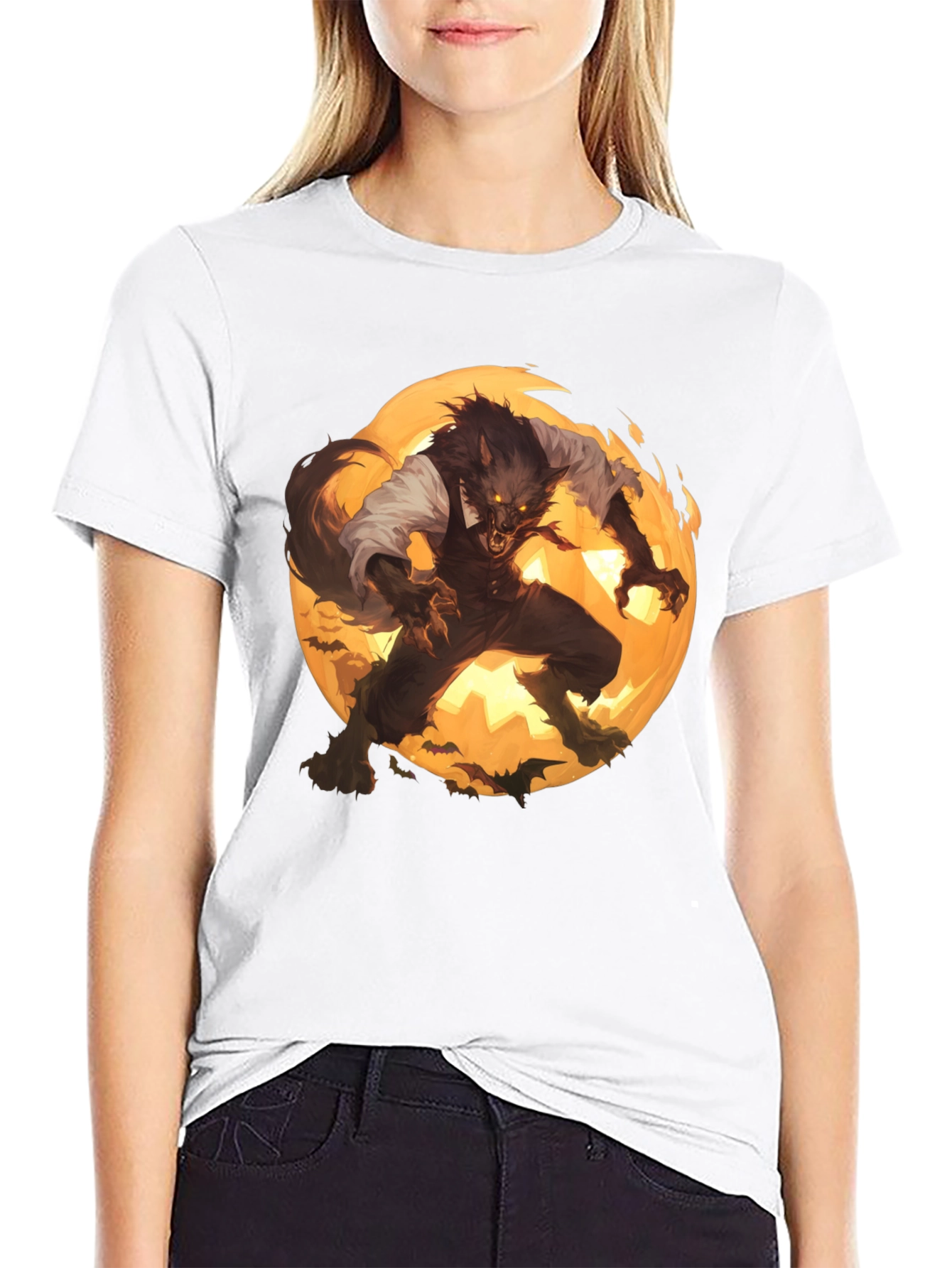 Werewolf Moon Graphic T-Shirt - Halloween Ready