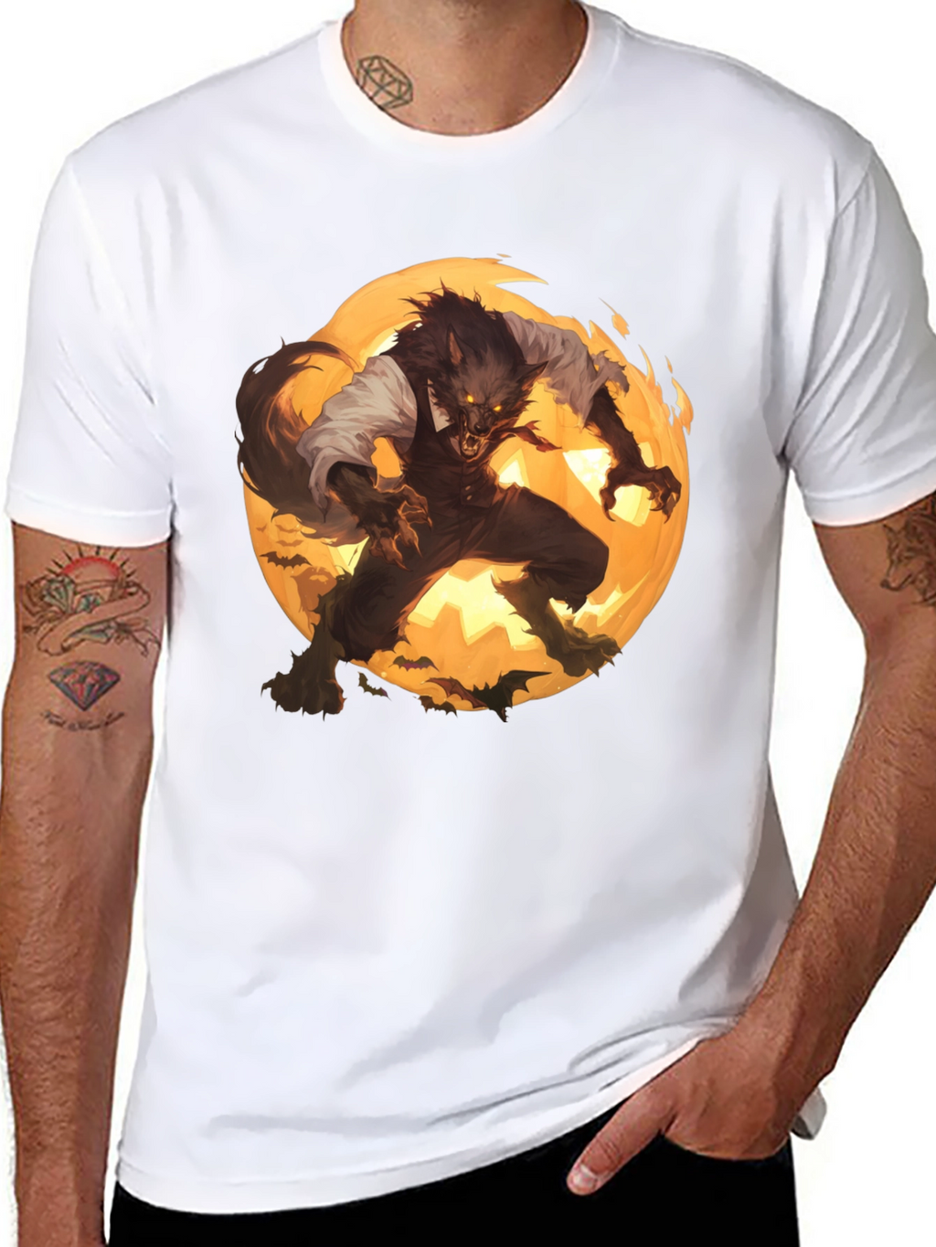 Werewolf Moon Graphic T-Shirt - Halloween Ready