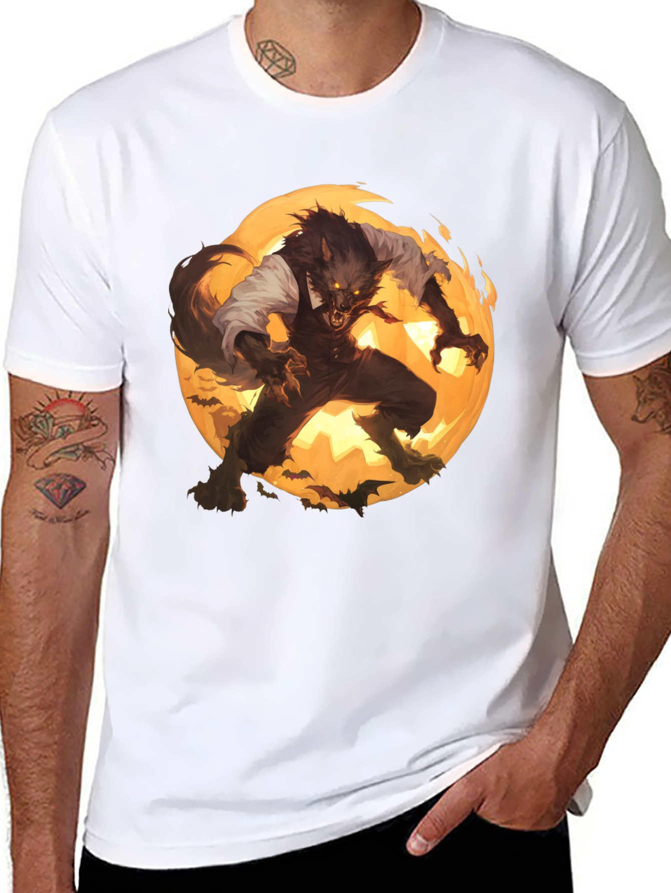 Werewolf Moon Graphic T-Shirt - Halloween Ready
