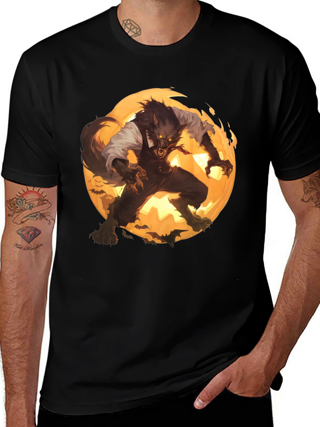 Werewolf Moon Graphic T-Shirt - Halloween Ready