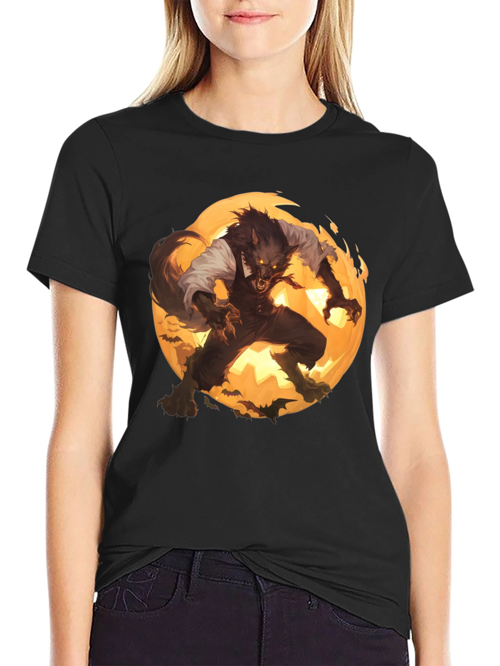 Werewolf Moon Graphic T-Shirt - Halloween Ready