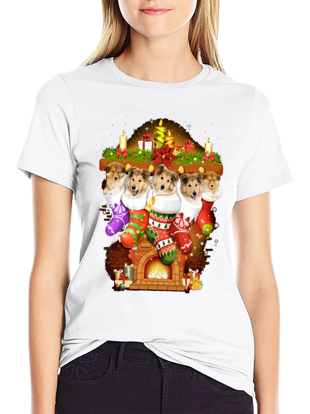 Festive Dog Stocking T-Shirt