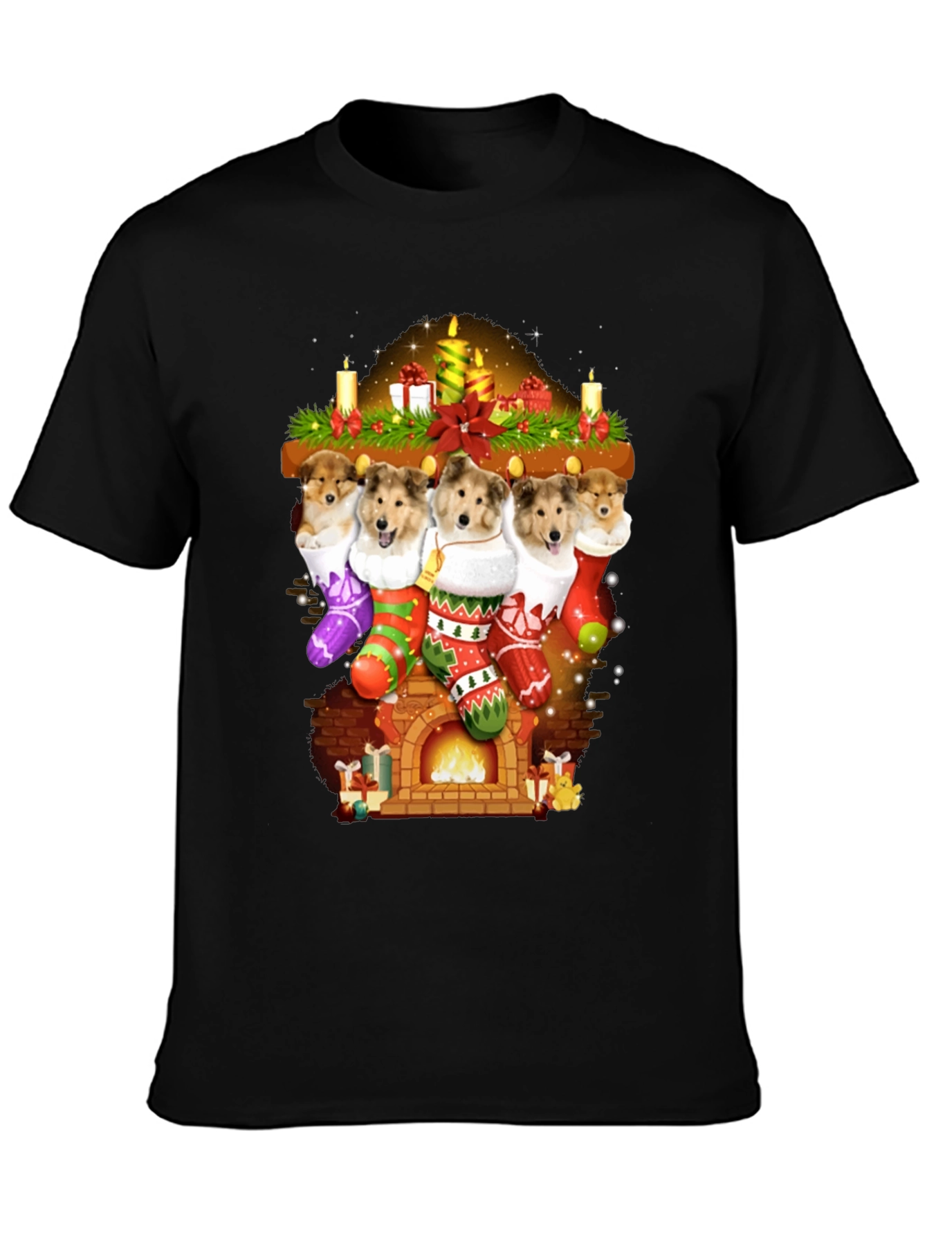 Festive Dog Stocking T-Shirt