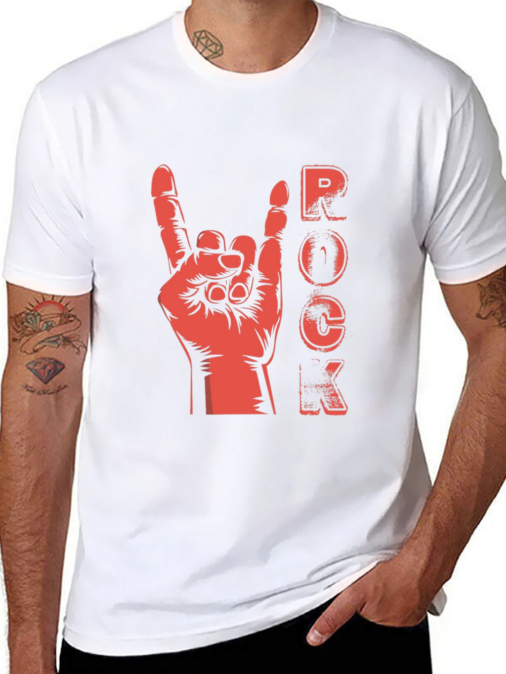 Rock Hand Gesture Graphic T-Shirt