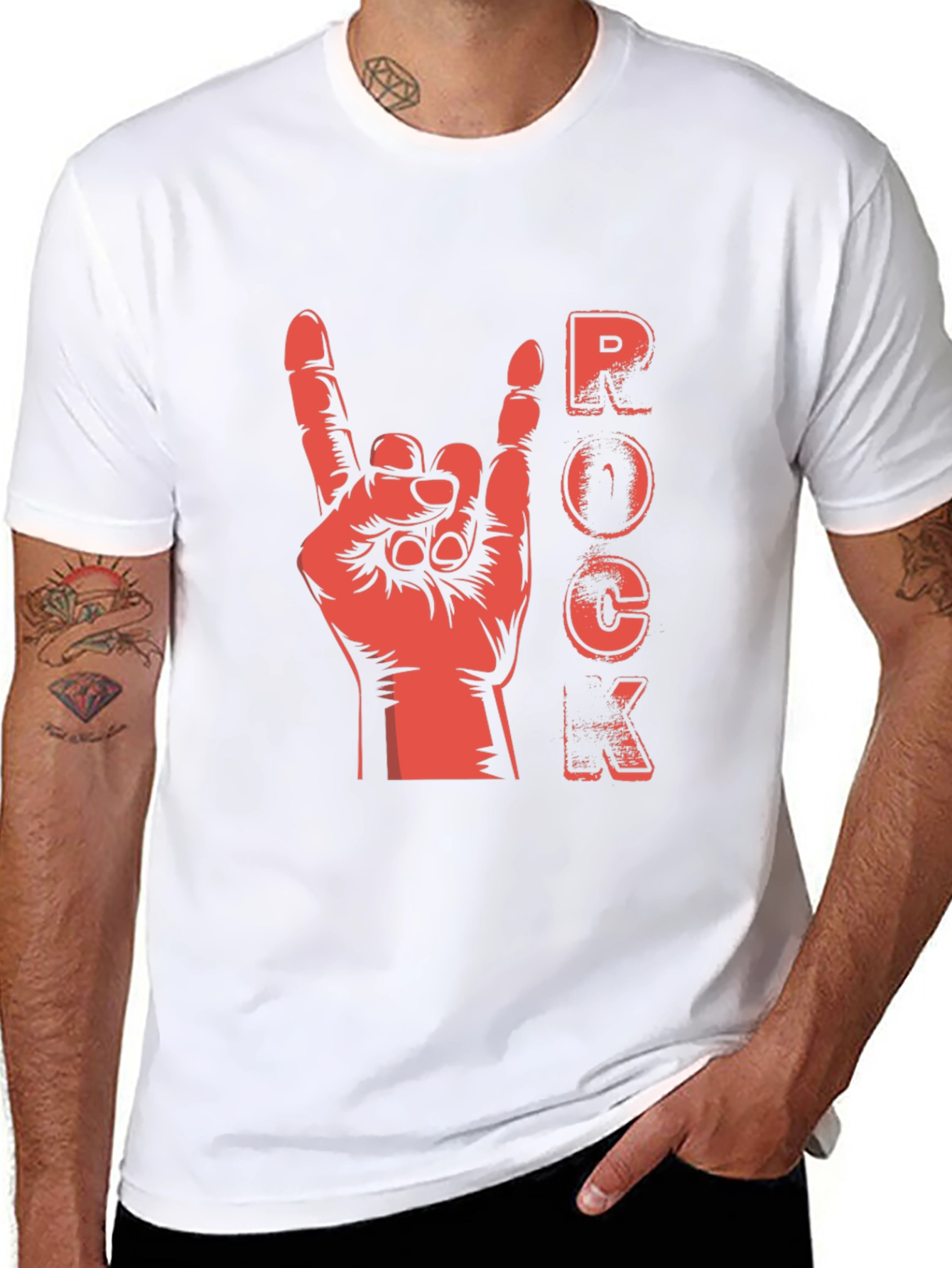 Rock Hand Gesture Graphic T-Shirt