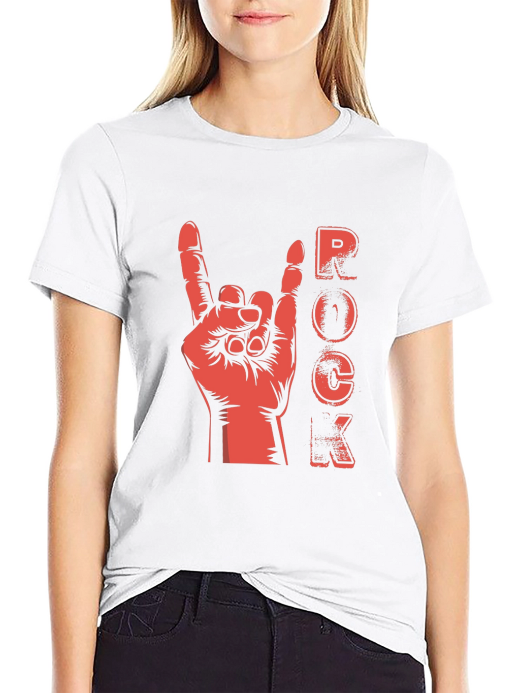Rock Hand Gesture Graphic T-Shirt