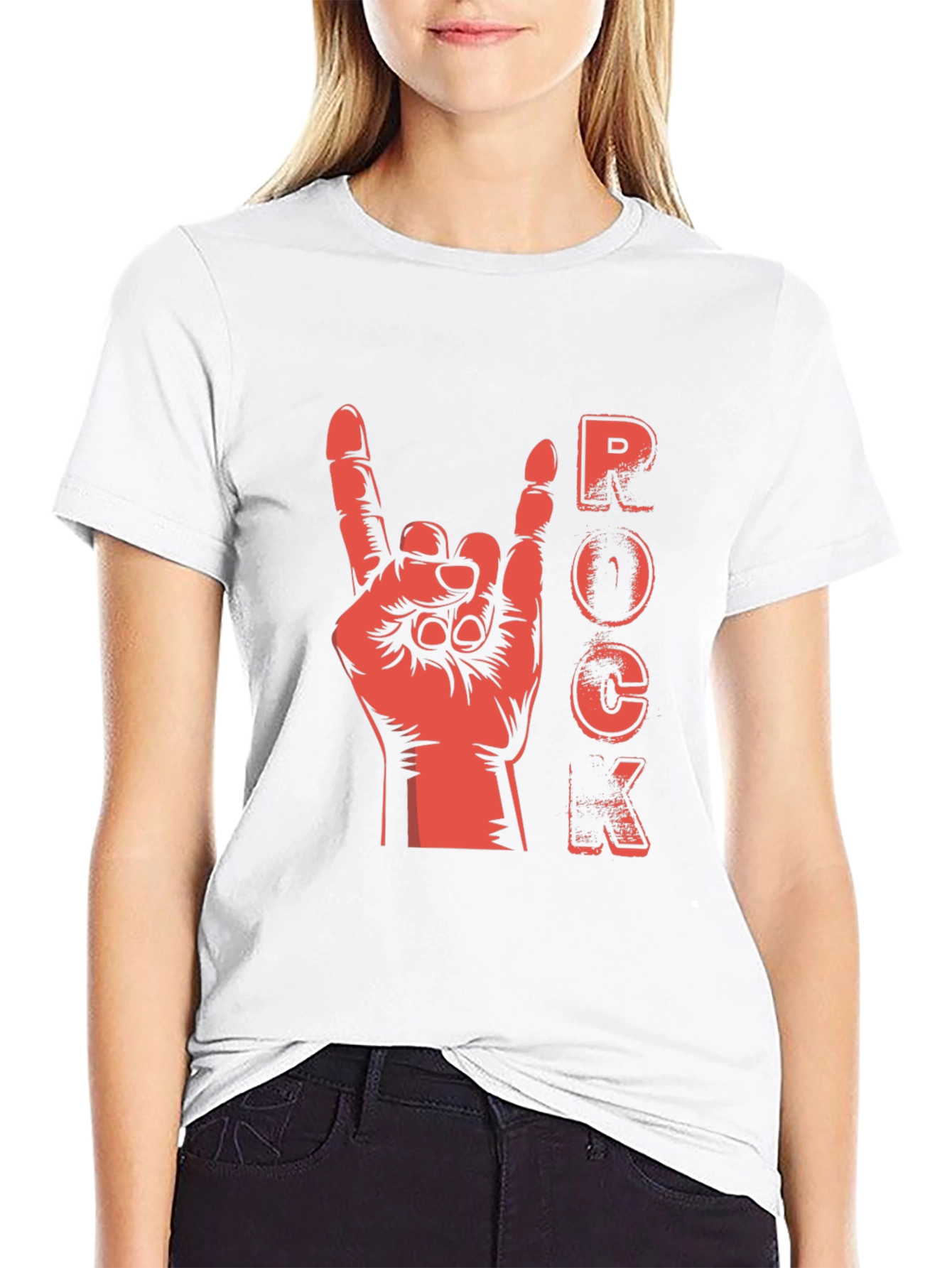 Rock Hand Gesture Graphic T-Shirt
