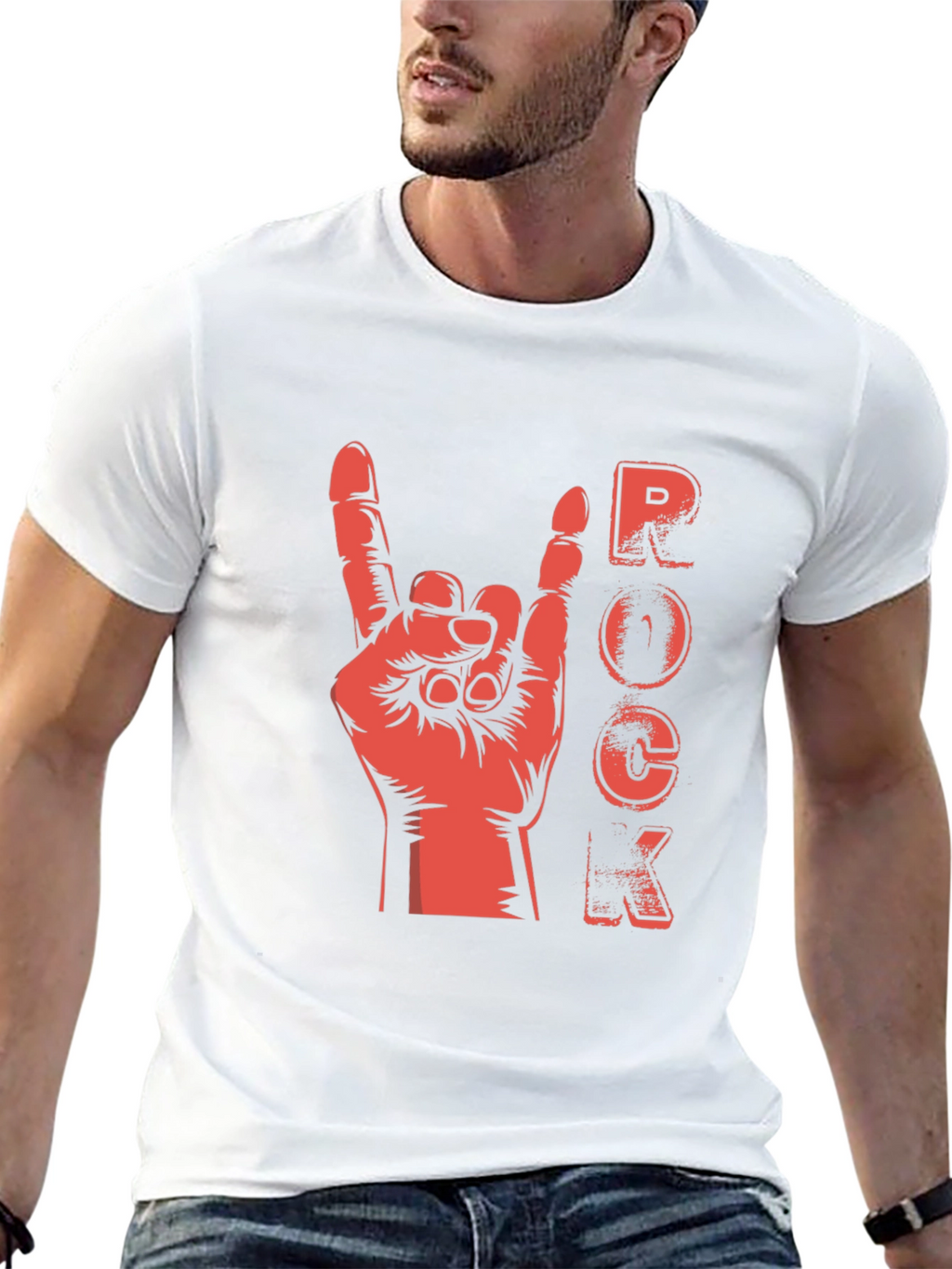 Rock Hand Gesture Graphic T-Shirt