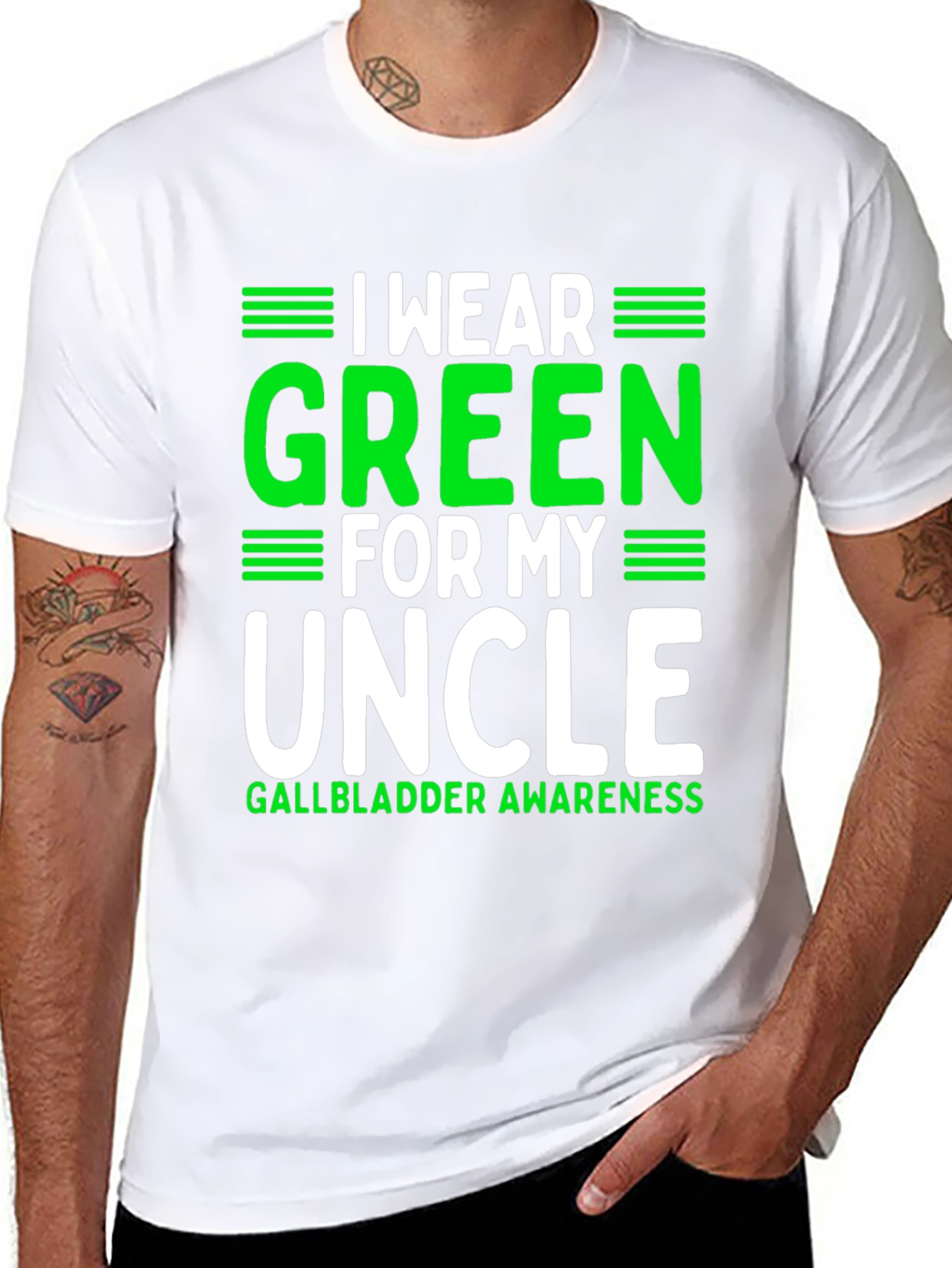 Green for My Uncle Gallbladder Awareness T-Shirt