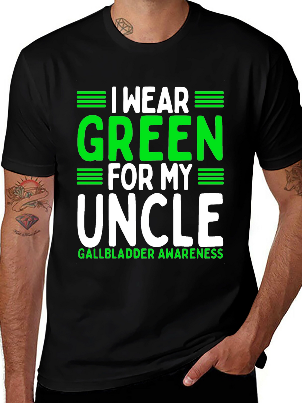 Green for My Uncle Gallbladder Awareness T-Shirt