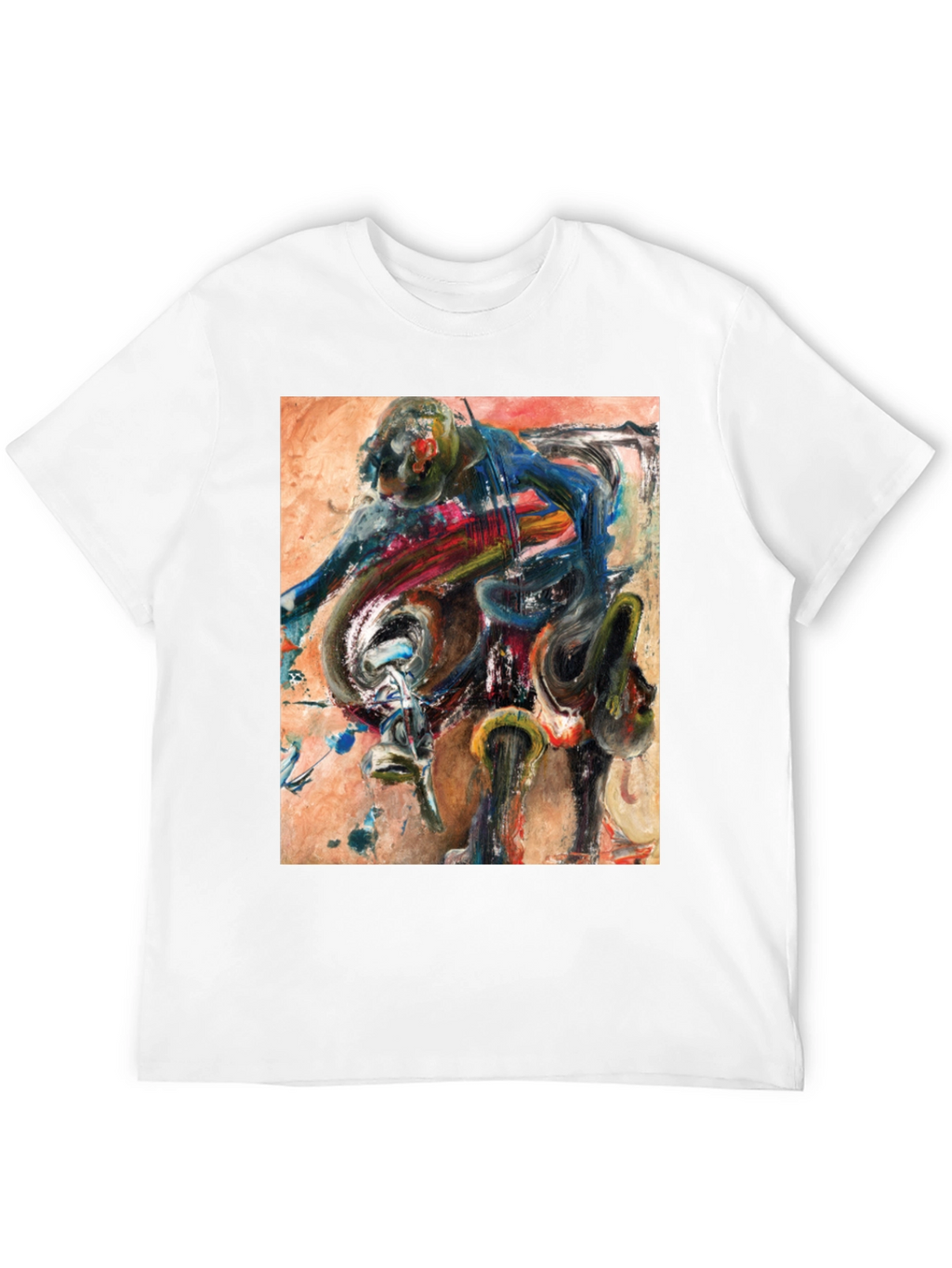 Abstract Motorcycle Rider Graphic Tee