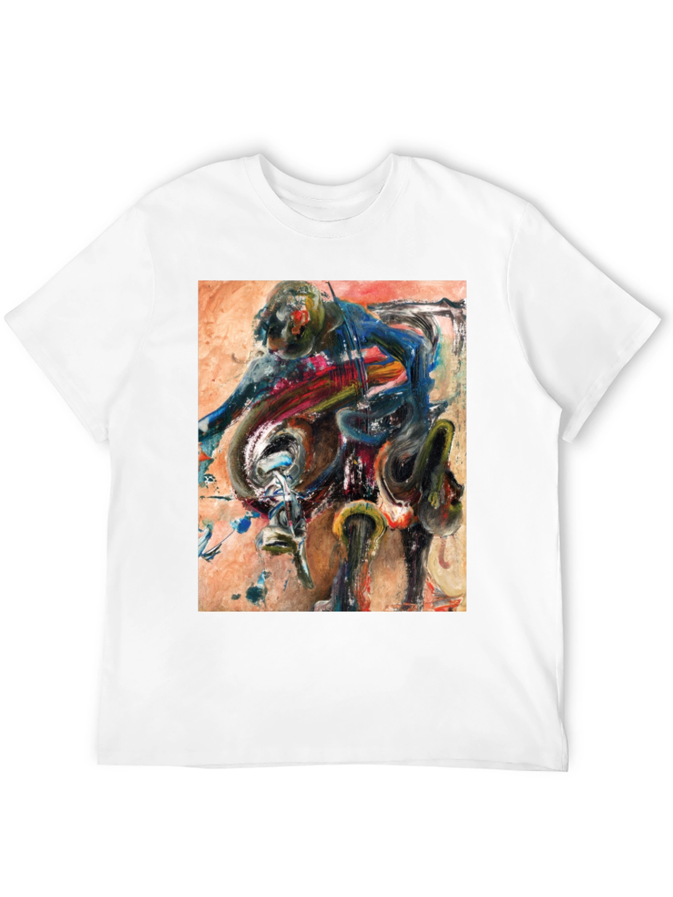 Abstract Motorcycle Rider Graphic Tee