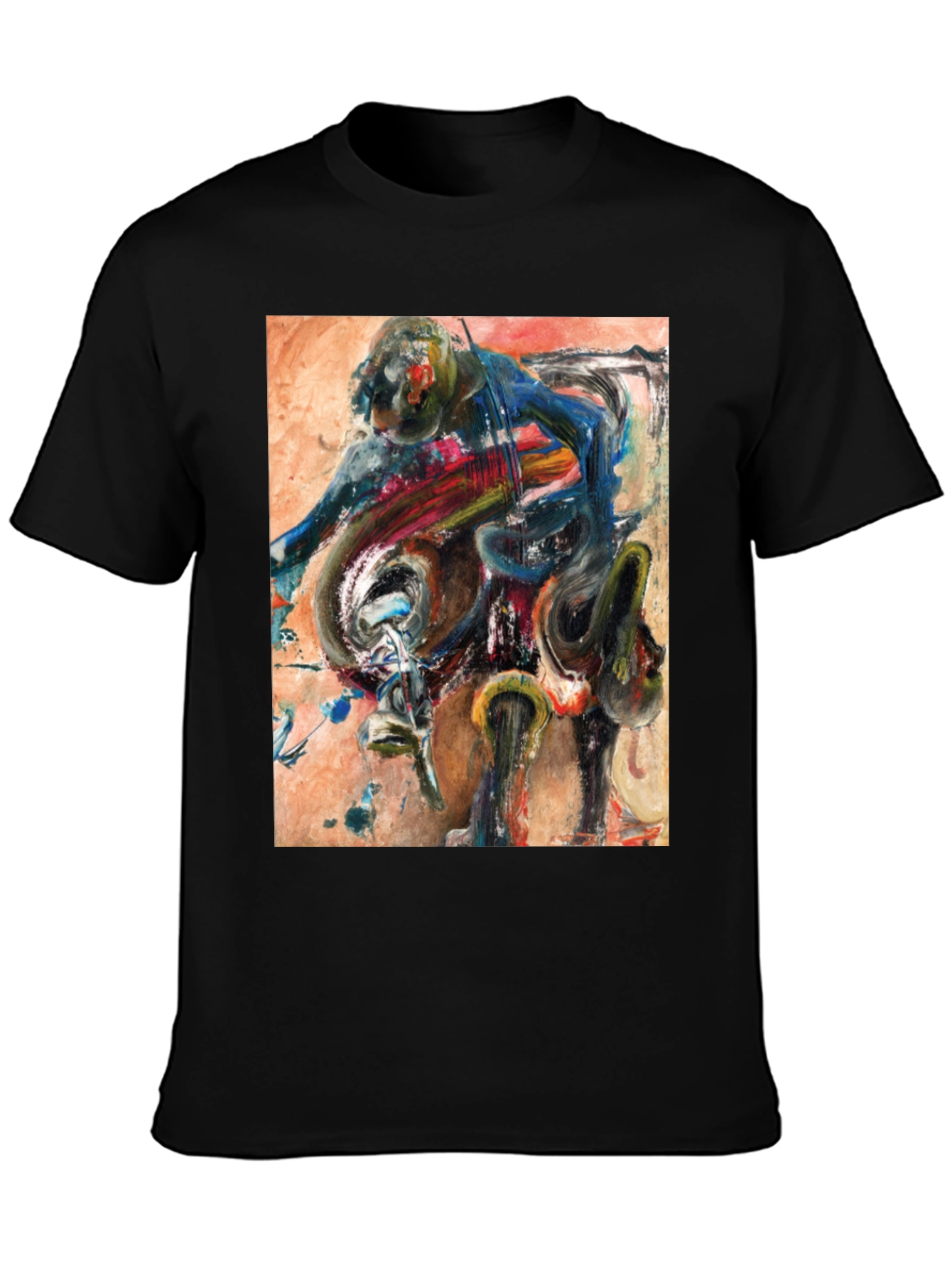Abstract Motorcycle Rider Graphic Tee