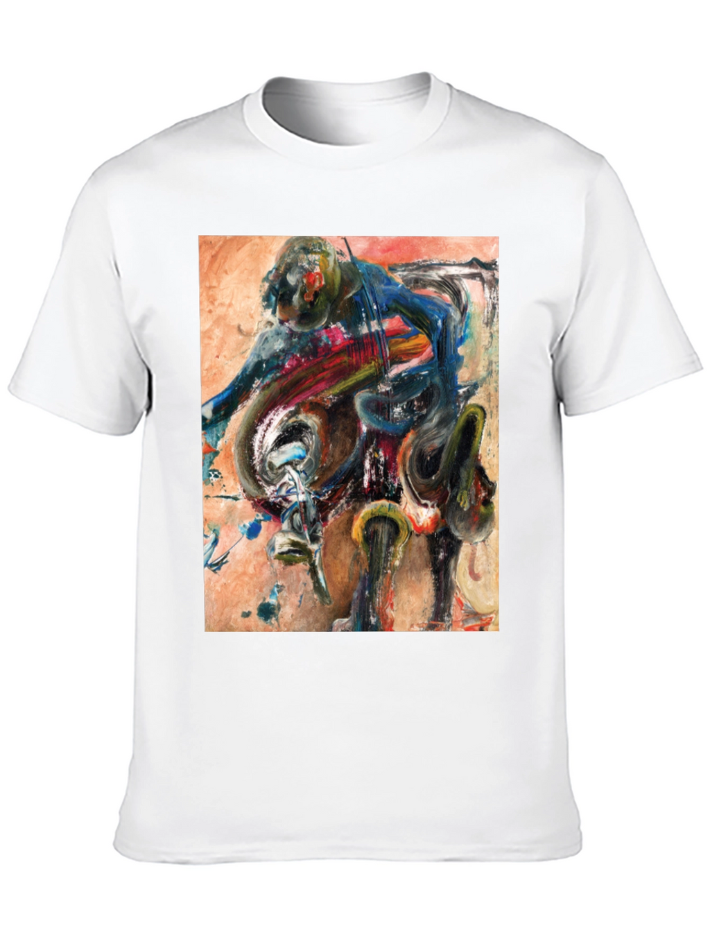 Abstract Motorcycle Rider Graphic Tee