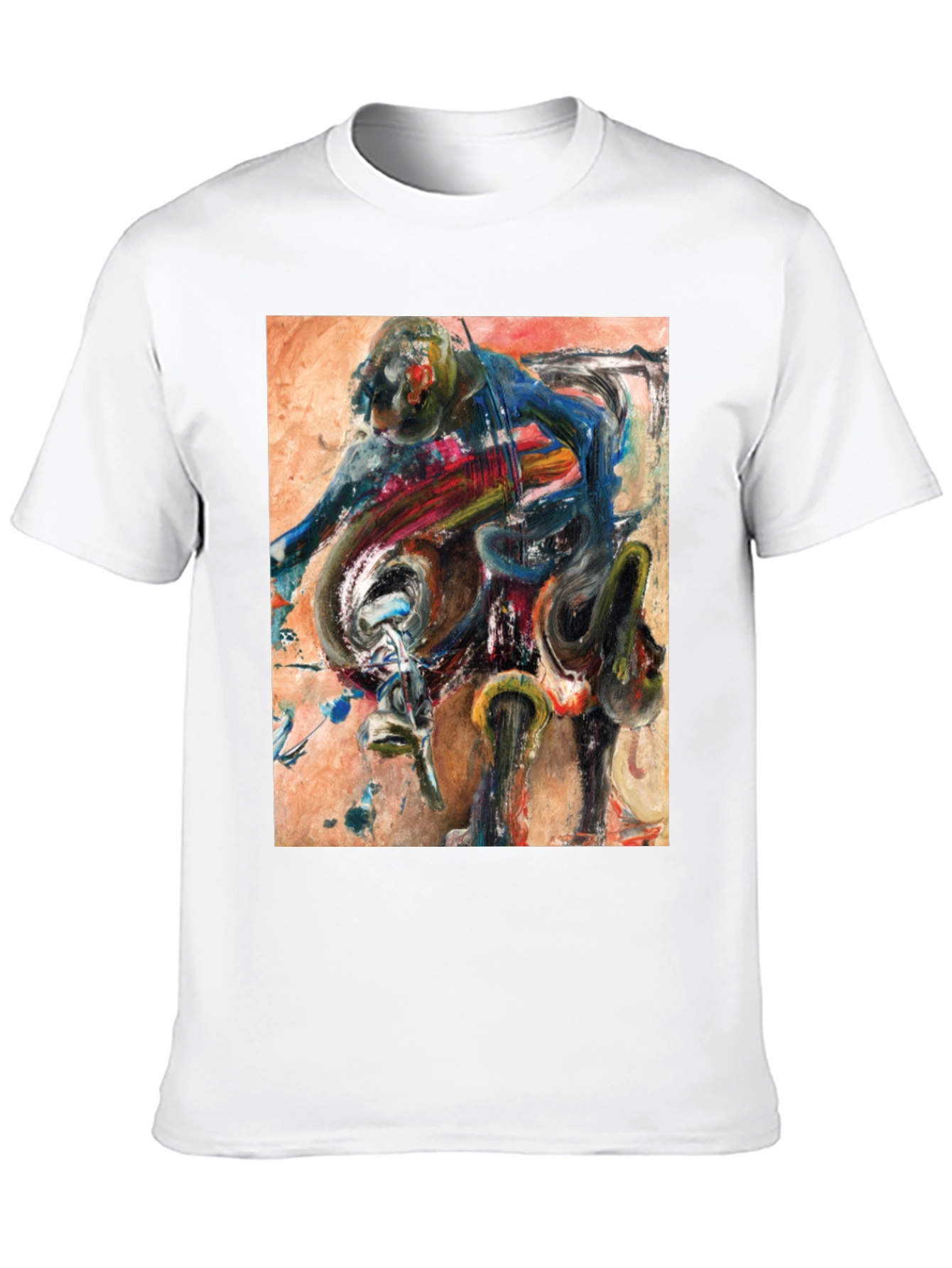 Abstract Motorcycle Rider Graphic Tee