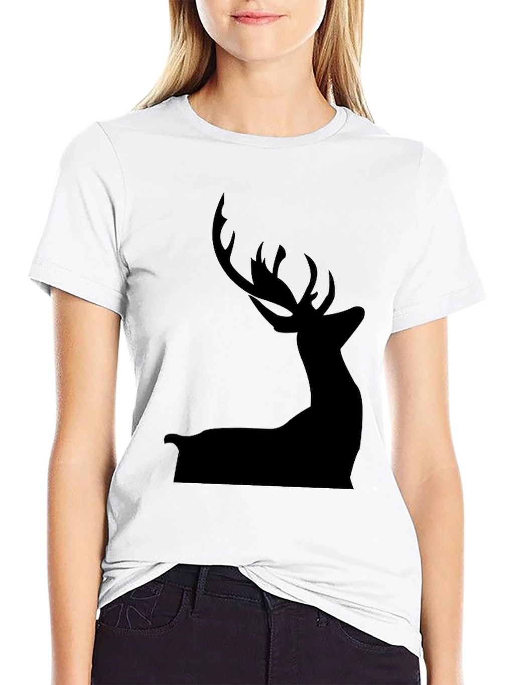 Mens Black Deer Silhouette T-Shirt