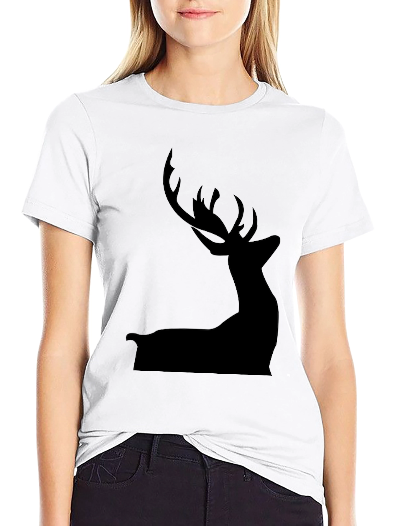 Mens Black Deer Silhouette T-Shirt
