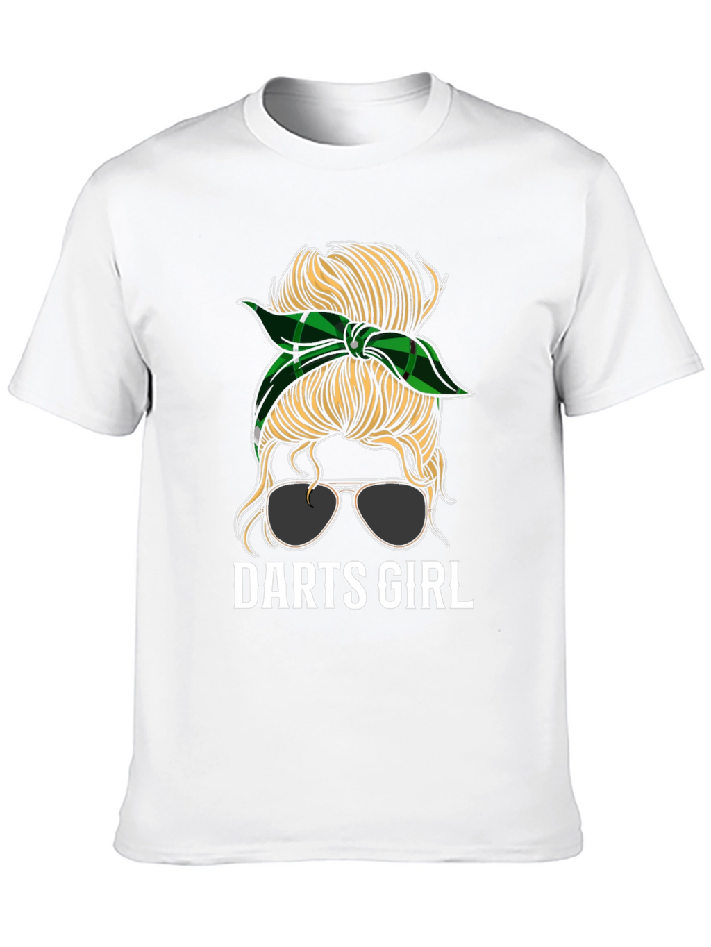Darts Girl Messy Bun Graphic Tee - Black T-Shirt