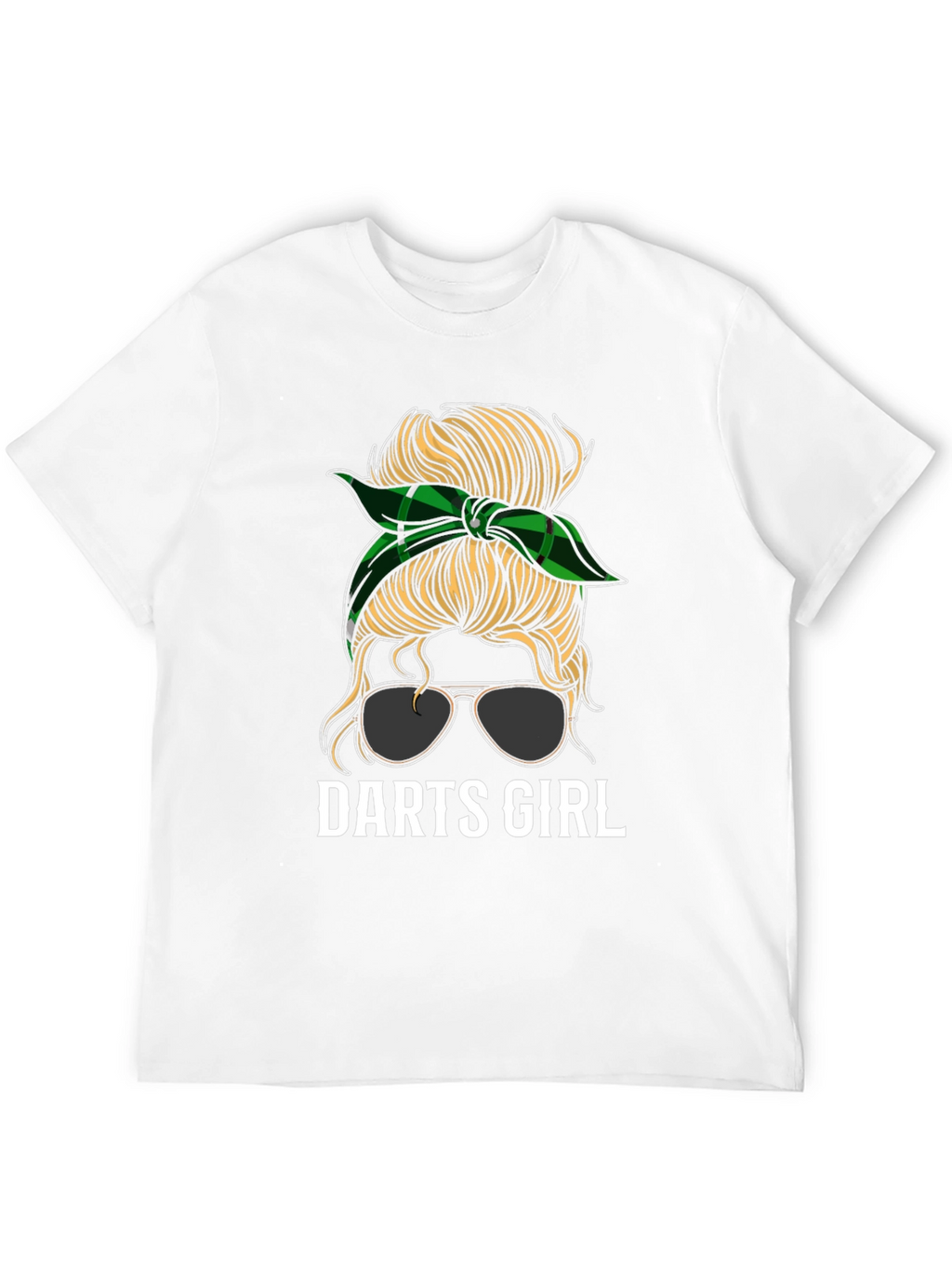 Darts Girl Messy Bun Graphic Tee - Black T-Shirt