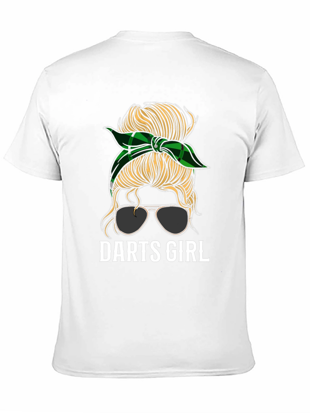 Darts Girl Messy Bun Graphic Tee - Black T-Shirt