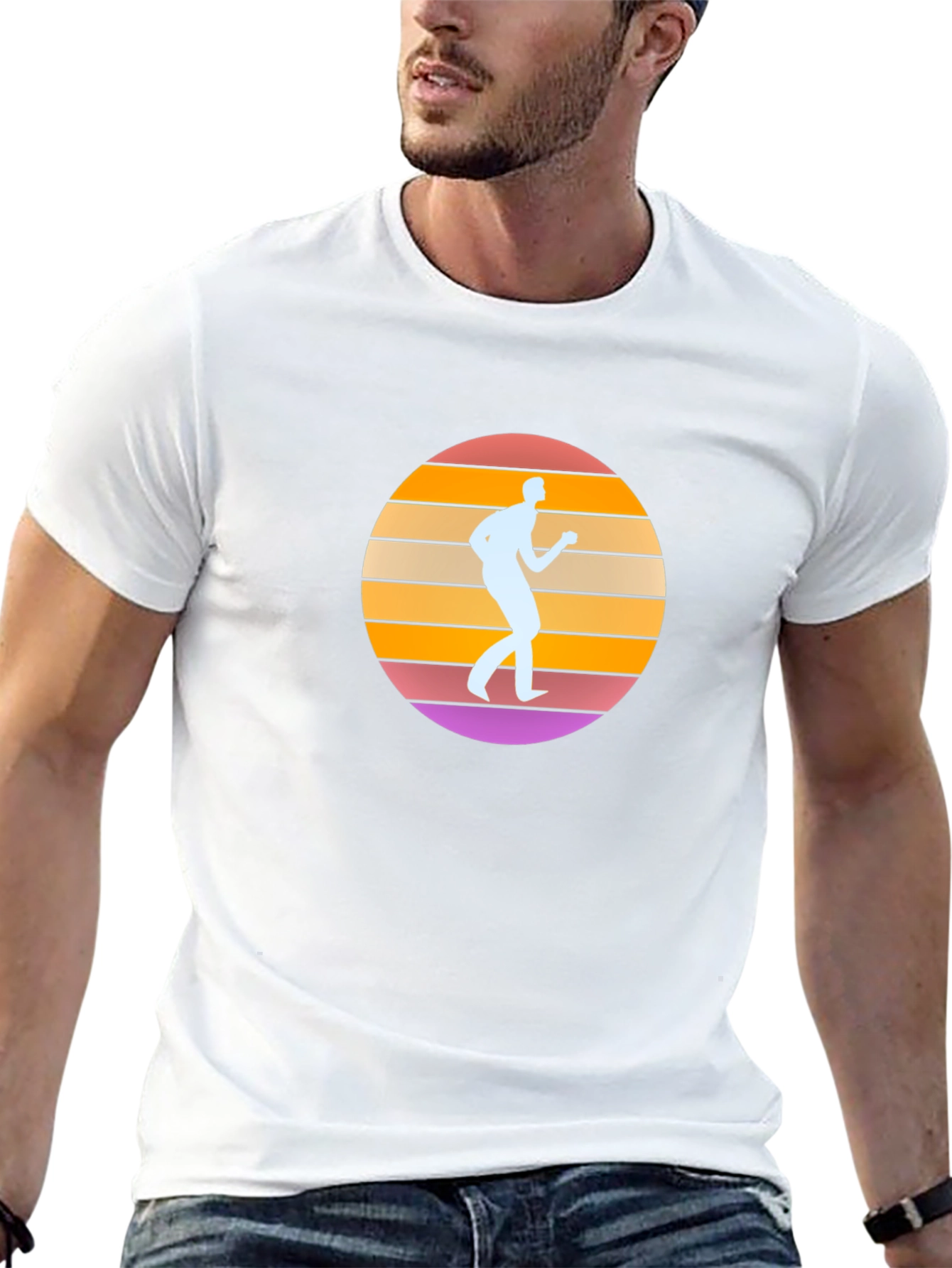 Retro Sunset Runner Graphic Tee